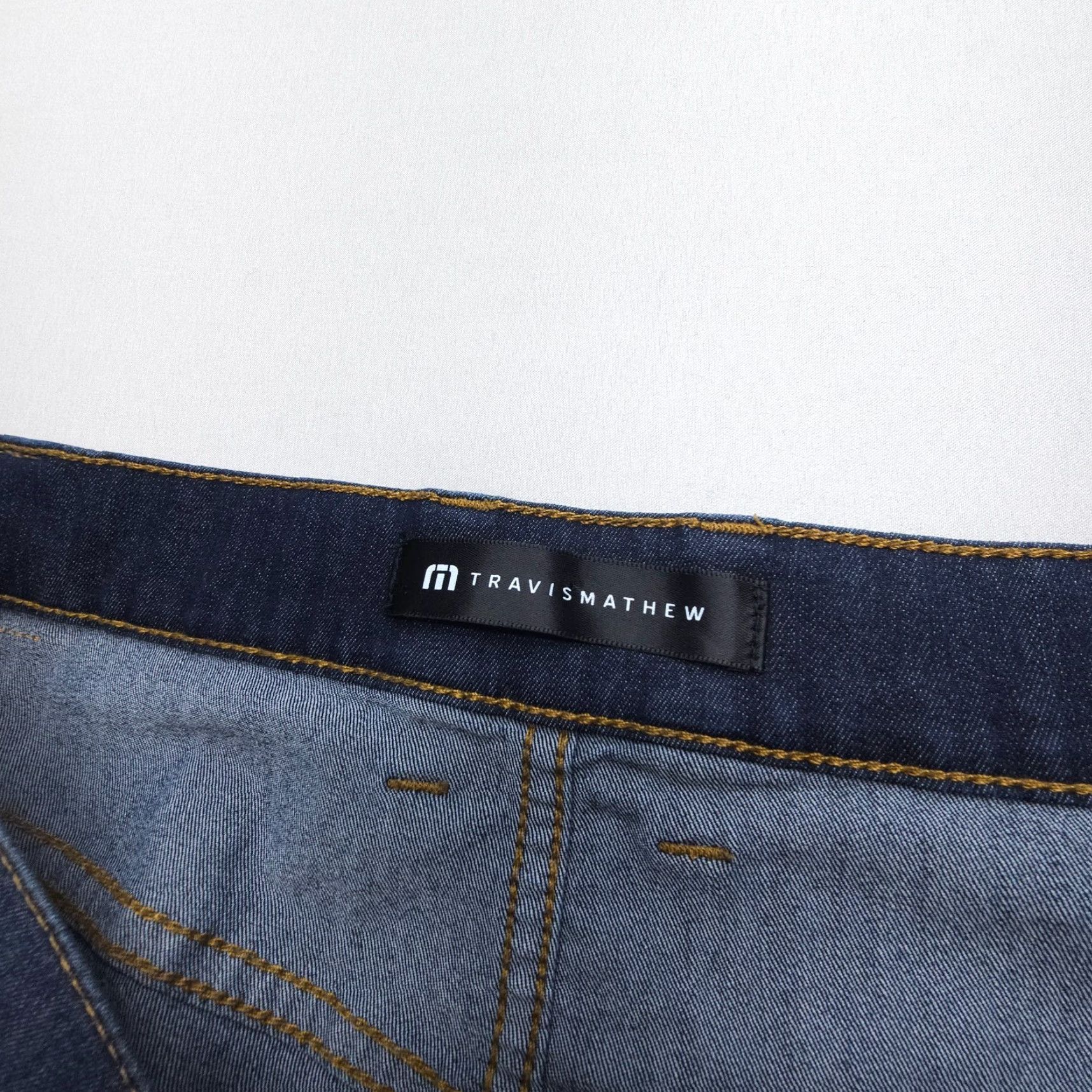 TravisMathew Travis Mathew Jeans Slim Straight Mens 38 x 32 Blue Dark Stretch Denim 5-Pocket Pattern City Size US 38 / EU 54 - 6 Thumbnail
