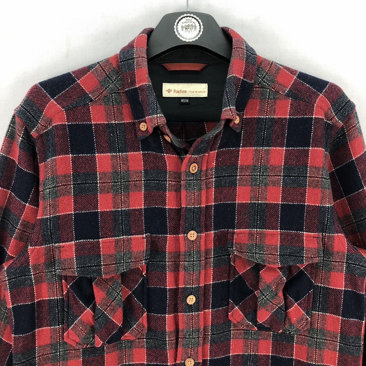 Flannel Vintage Wool Flannel Red Checkered Double Pocket Shirt Size US M / EU 48-50 / 2 - 7 Thumbnail