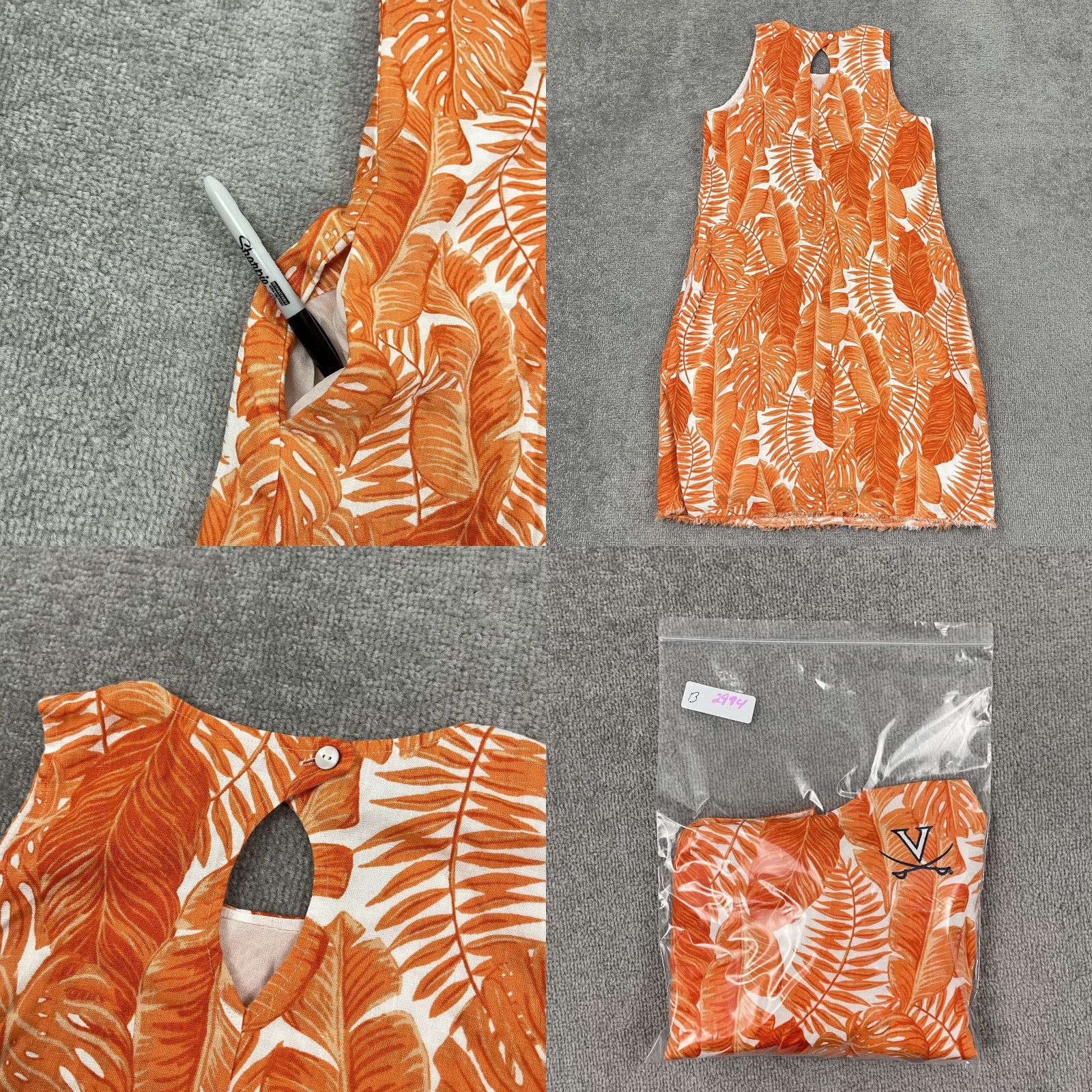 Tommy Bahama Tommy Bahama Dress Womens XS Orange Linen Floral Shift Mini Preppy Hawaiian Size XS / US 0-2 / IT 36-38 - 8 Thumbnail