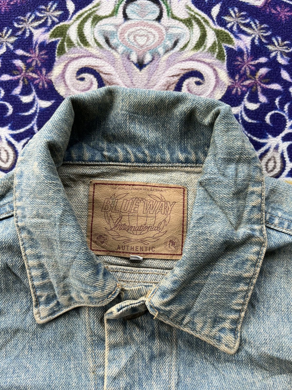 Japanese Brand (L) Vintage Blue Way Japanese Brand Sand Wash Denim Jacket Size US L / EU 52-54 / 3 - 7 Thumbnail