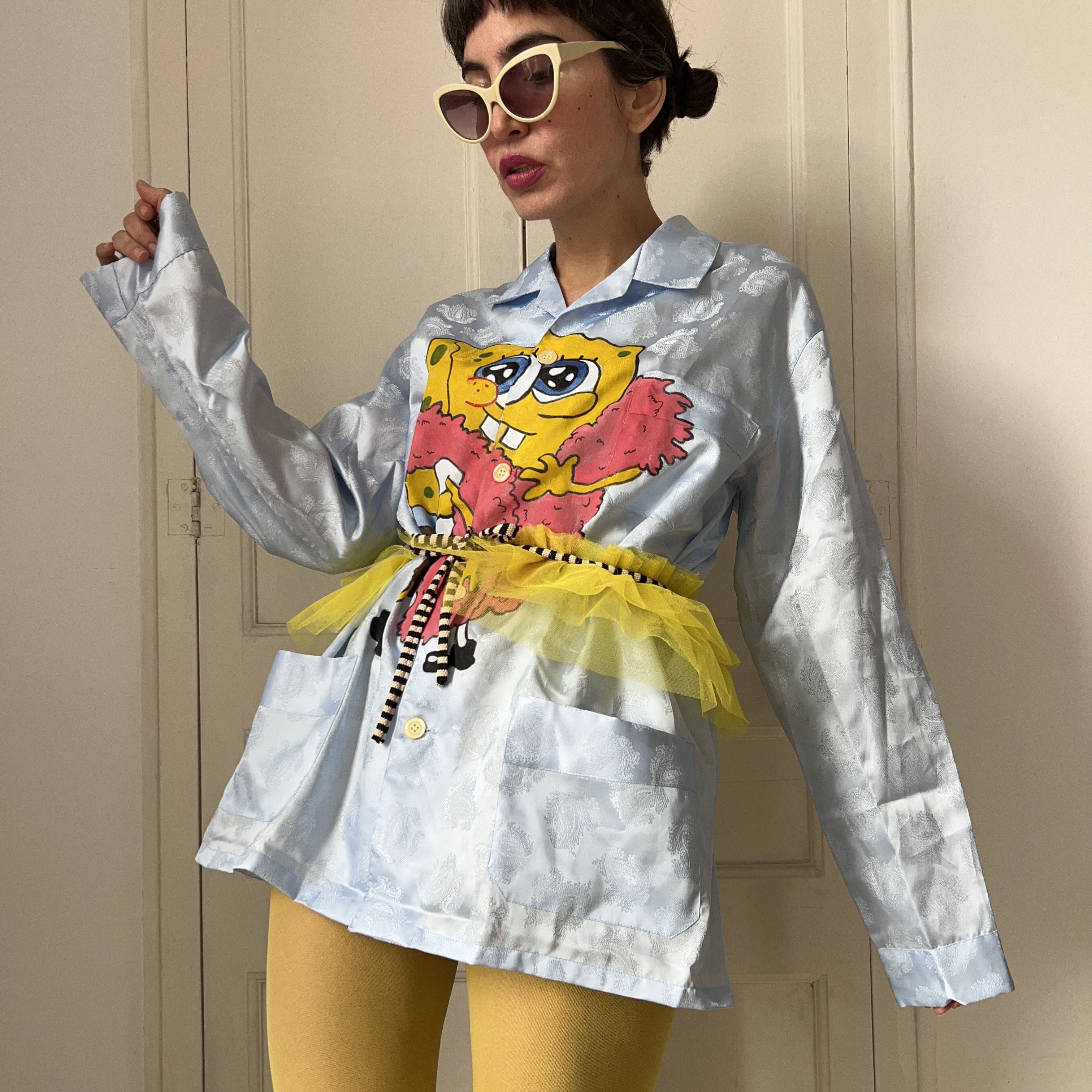Hand-Painted SpongeBob Pajama Shirt