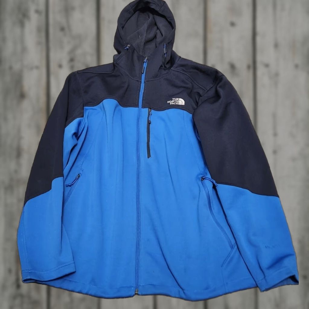 The North Face The North Face Mens Jacket Windwall Blue XL Full Zip Fleece Lined Soft Shell Hooded Windbreaker Logo Casual Regular Zip Front Size US XL / EU 56 / 4 - 1 Thumbnail