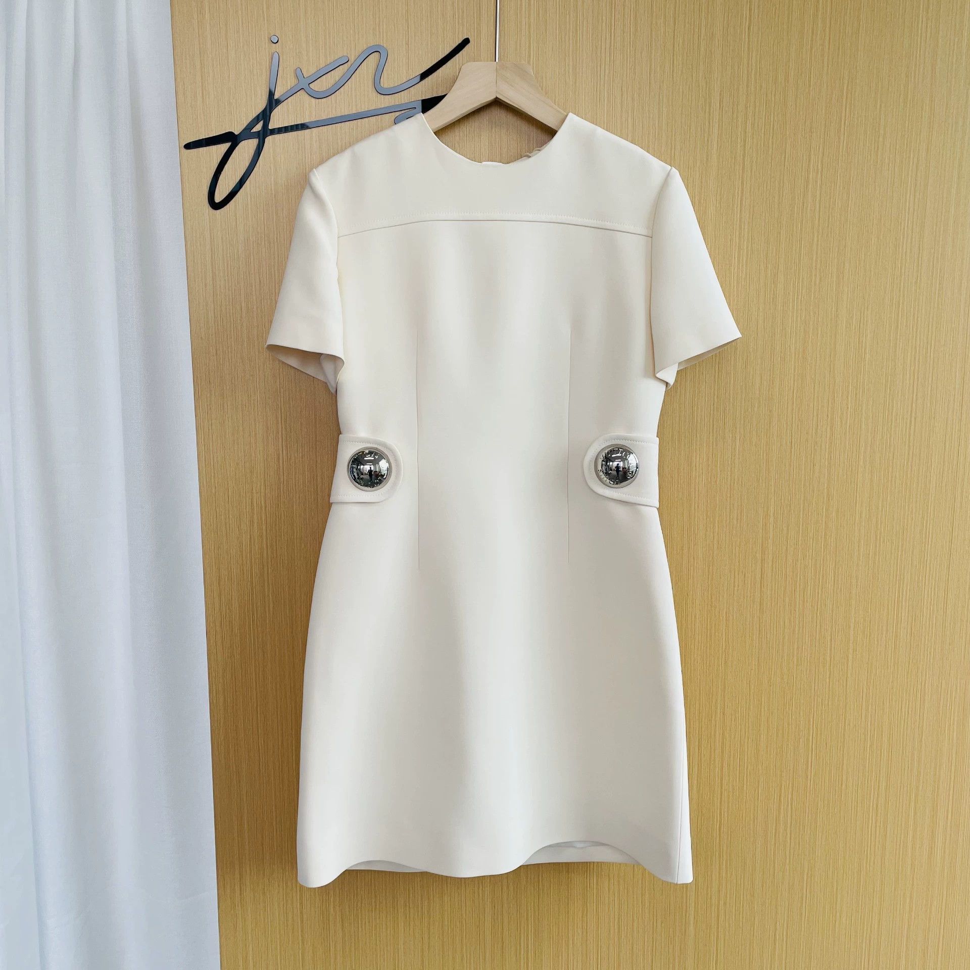 Louis Vuitton LV big zipper wool short-sleeve dress ivory 34 4999 Size XS / US 0-2 / IT 36-38 - 1 Thumbnail