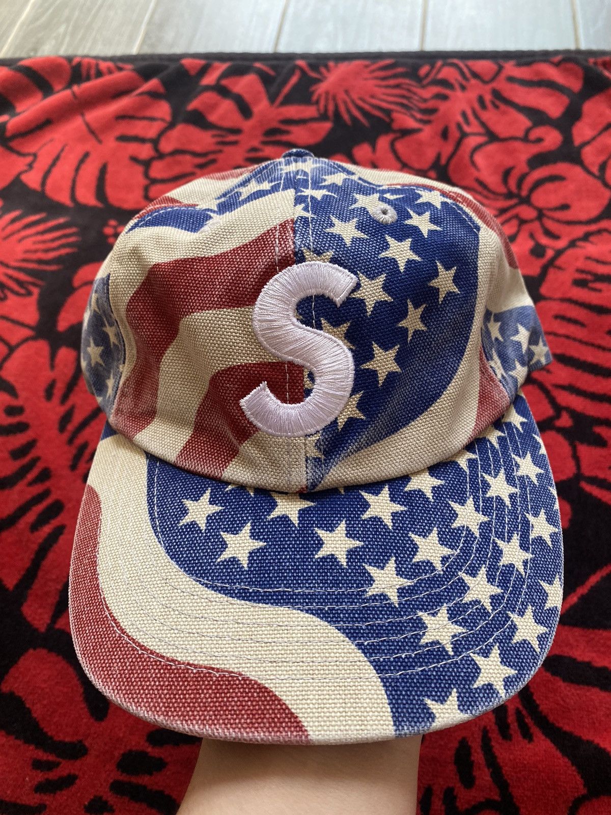 Supreme Supreme Pigment Coated S Logo 6 Panel Hat Cap (Flag) | Grailed