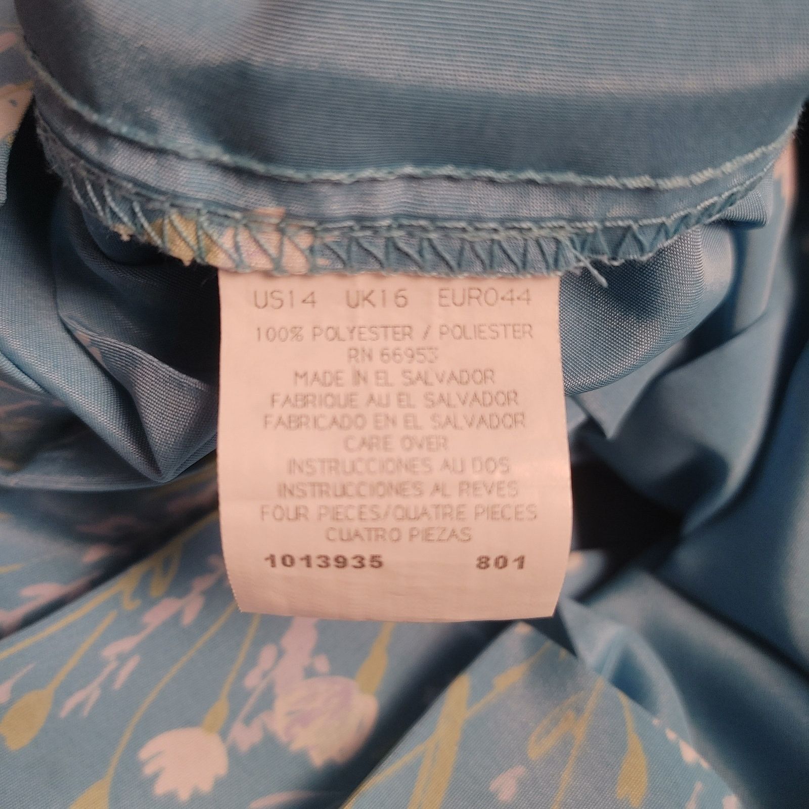 Other Leslie Fay Petites 14P Robins Egg Blue White Floral Skirt Size 36" / US 14 / IT 50 - 4 Thumbnail