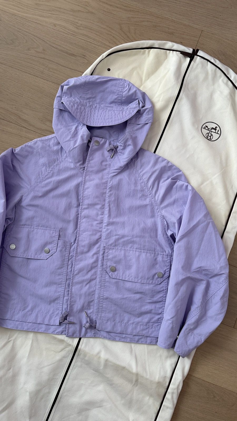 Hermes $4,800 SS23 Mens Purple Parachute Style Windbreaker Jacket Size US M / EU 48-50 / 2 - 5 Thumbnail