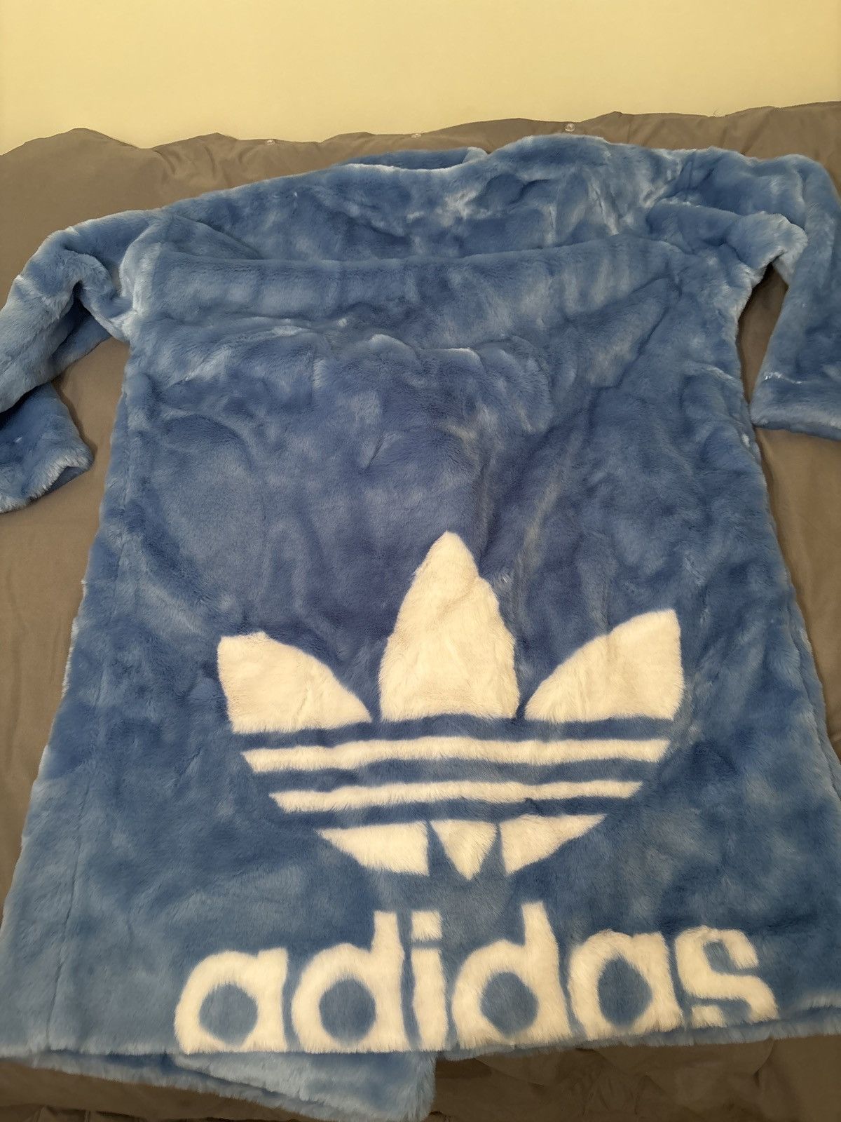 Ivy Park x adidas Faux-Fur Coat (Light Blue) — NWT Size M