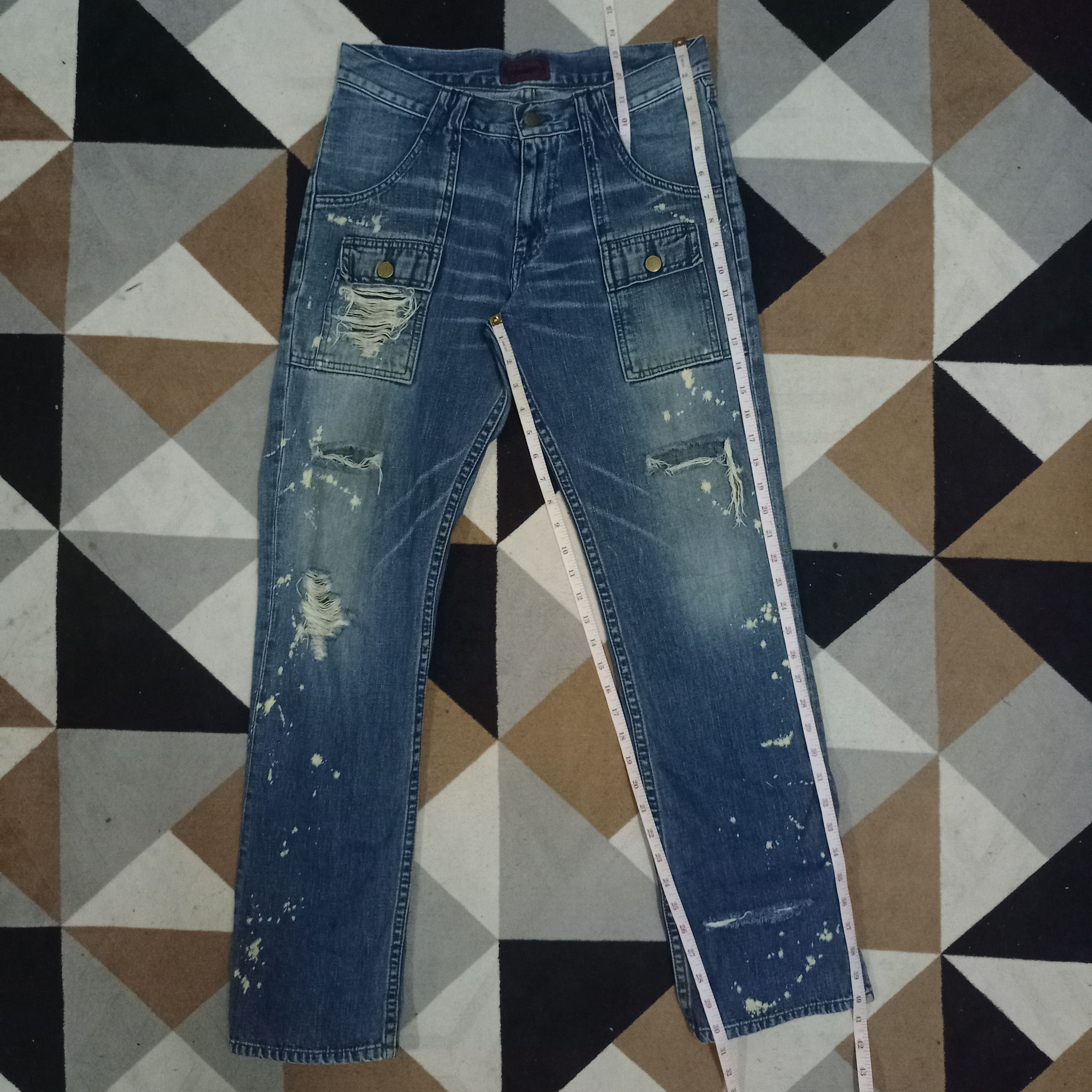 Japanese Brand Vintage Japanese Brand Distressed Loose Denim Bush Pants Size US 30 / EU 46 - 11 Thumbnail