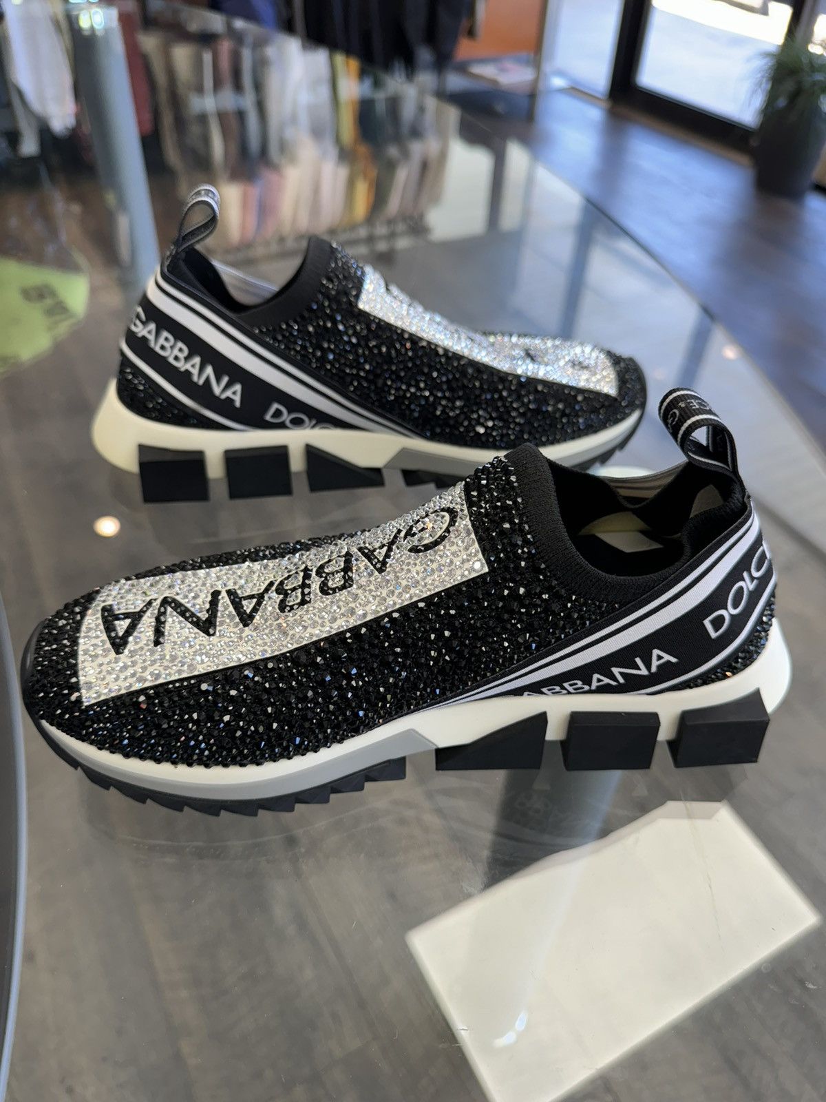 D&G SORRENTO CRYSTALS TRAINERS (40.5) - Footwear