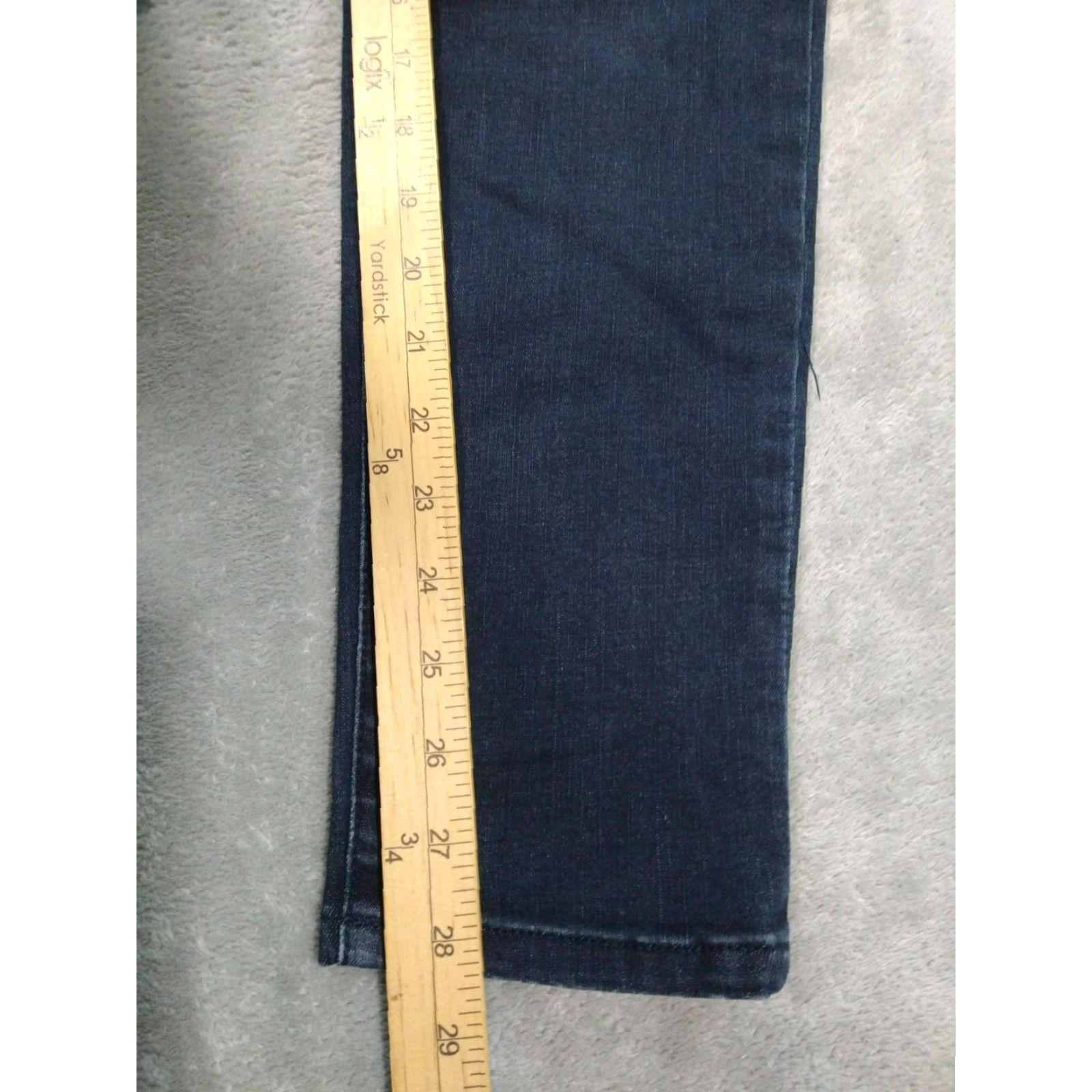 Vintage Democracy Jeans Womens 8 Blue Denim Ankle Indigo Dark Wash 5-Pocket Regular Stretch Cotton Polyester Spandex Viscose Denim Size 30" / US 8 / IT 44 - 5 Thumbnail