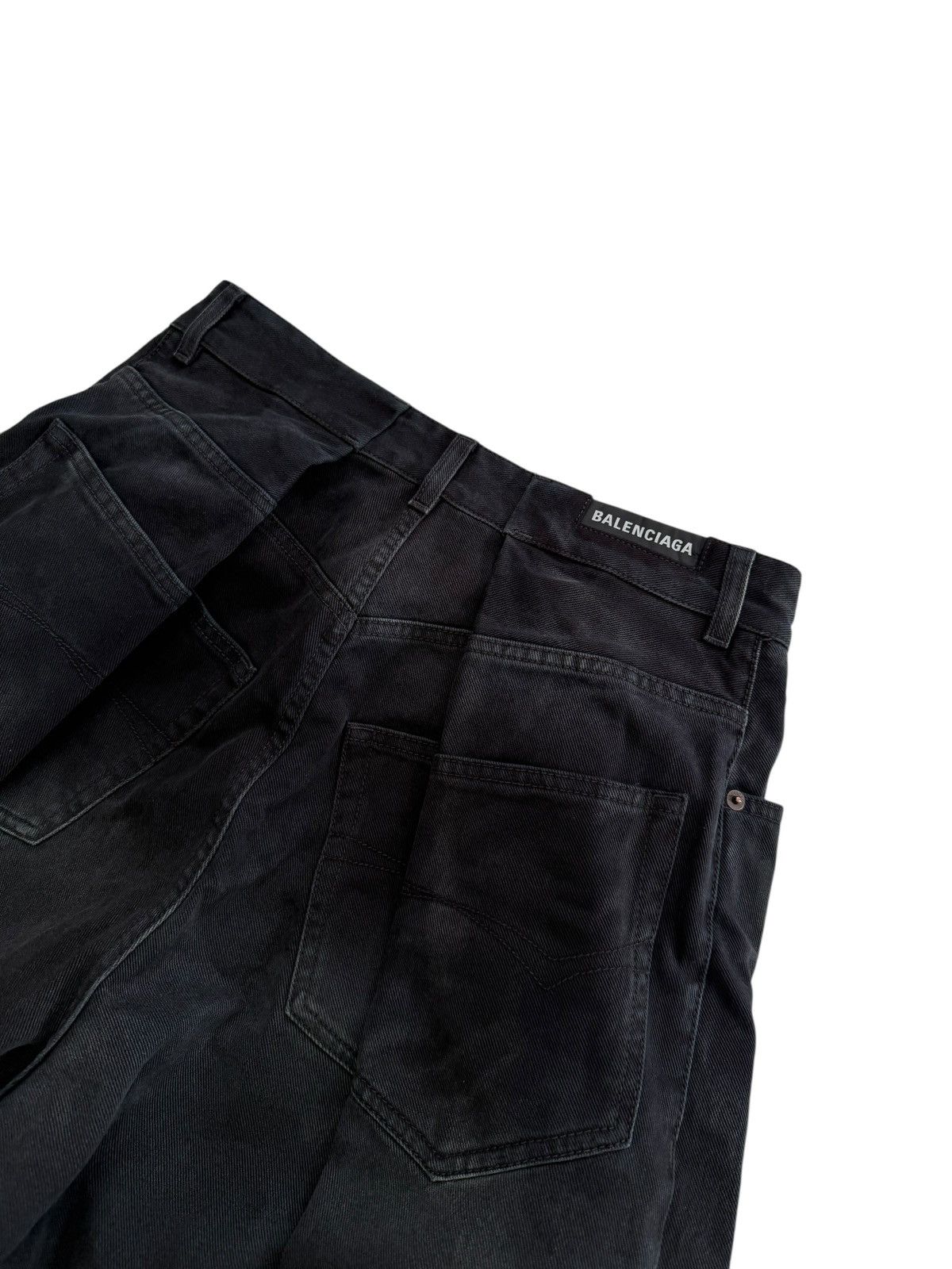 Balenciaga 2023 Soft Black Left Hand Sun Bleached Denim Size US 32 / EU 48 - 5 Thumbnail