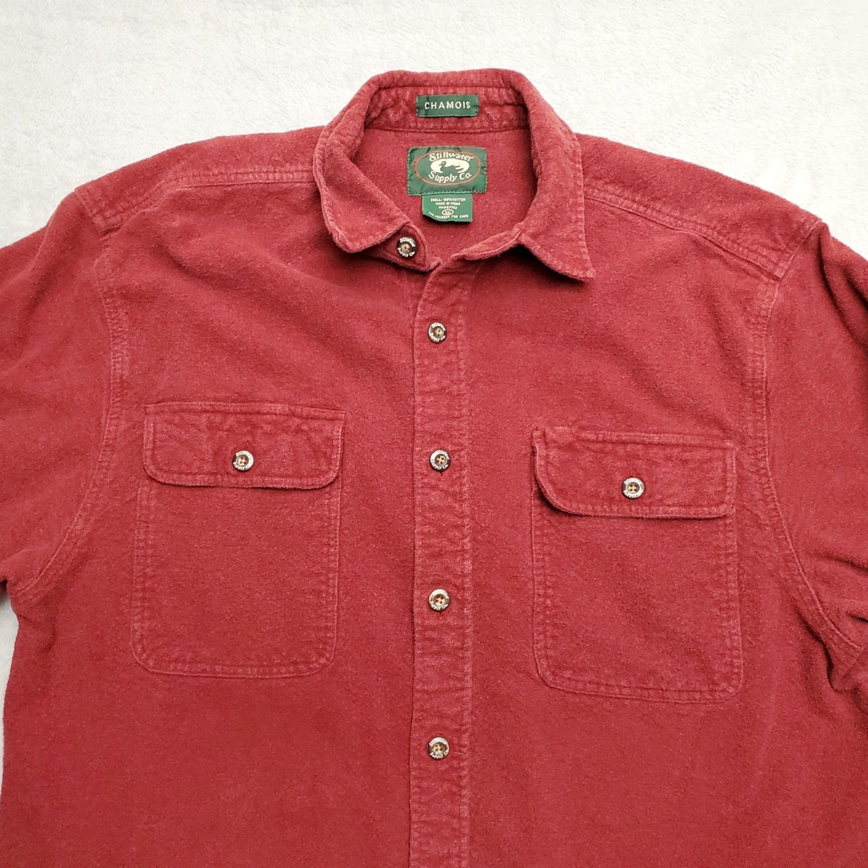 Vintage Stillwater Chamois Shirt Men XL Red Long Sleeve Outdoor Flannel Camping Size US XL / EU 56 / 4 - 3 Thumbnail