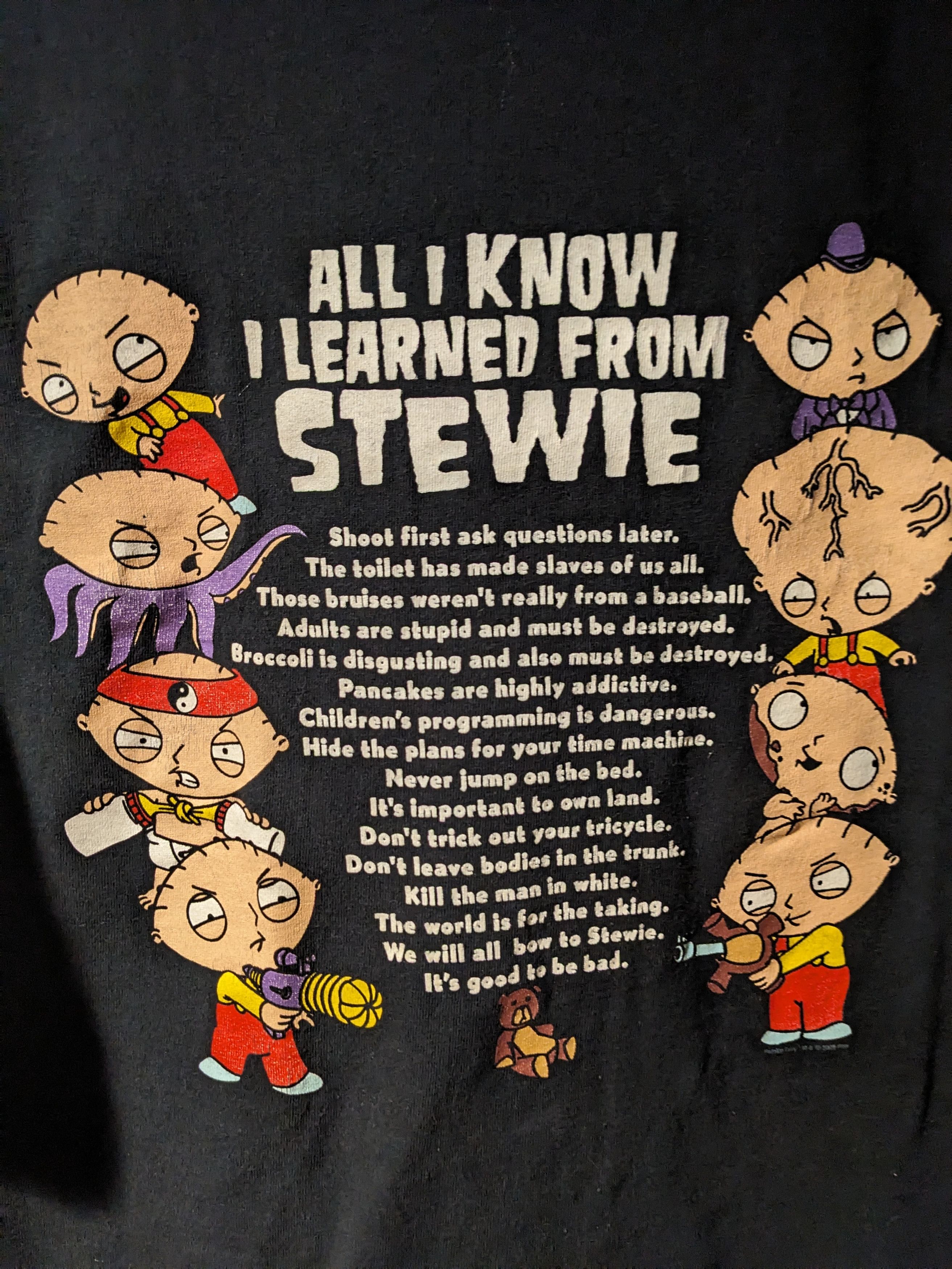 Cartoon Network Vintage 2005 Stewie Griffin Family Guy All I Know T-Shirt Size US XL / EU 56 / 4 - 2 Thumbnail