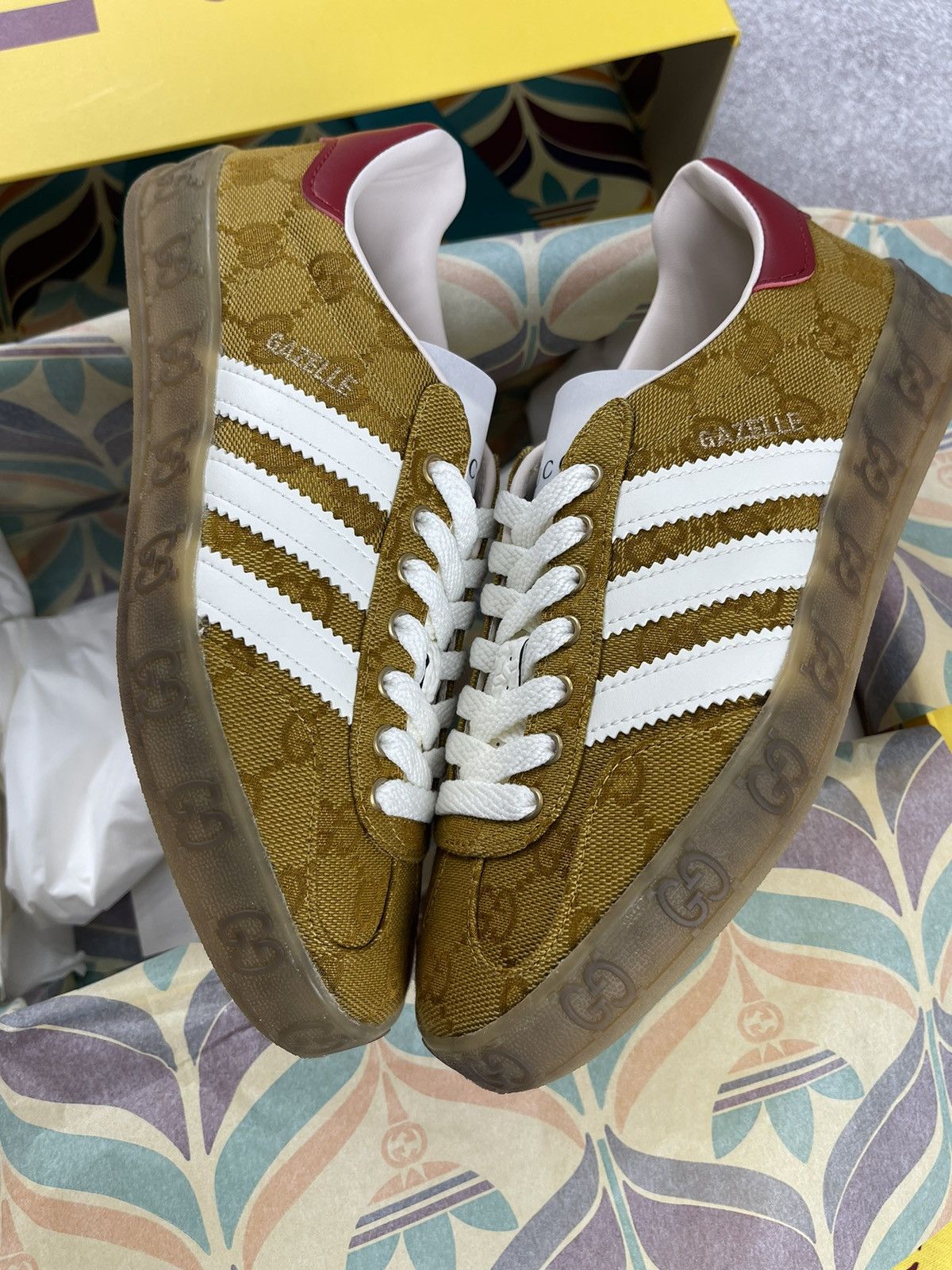 Gucci Adidas × Gucci Gazelle GG Monogram Sneakers Size 36 Size US 5 / IT 35 - 2 Thumbnail