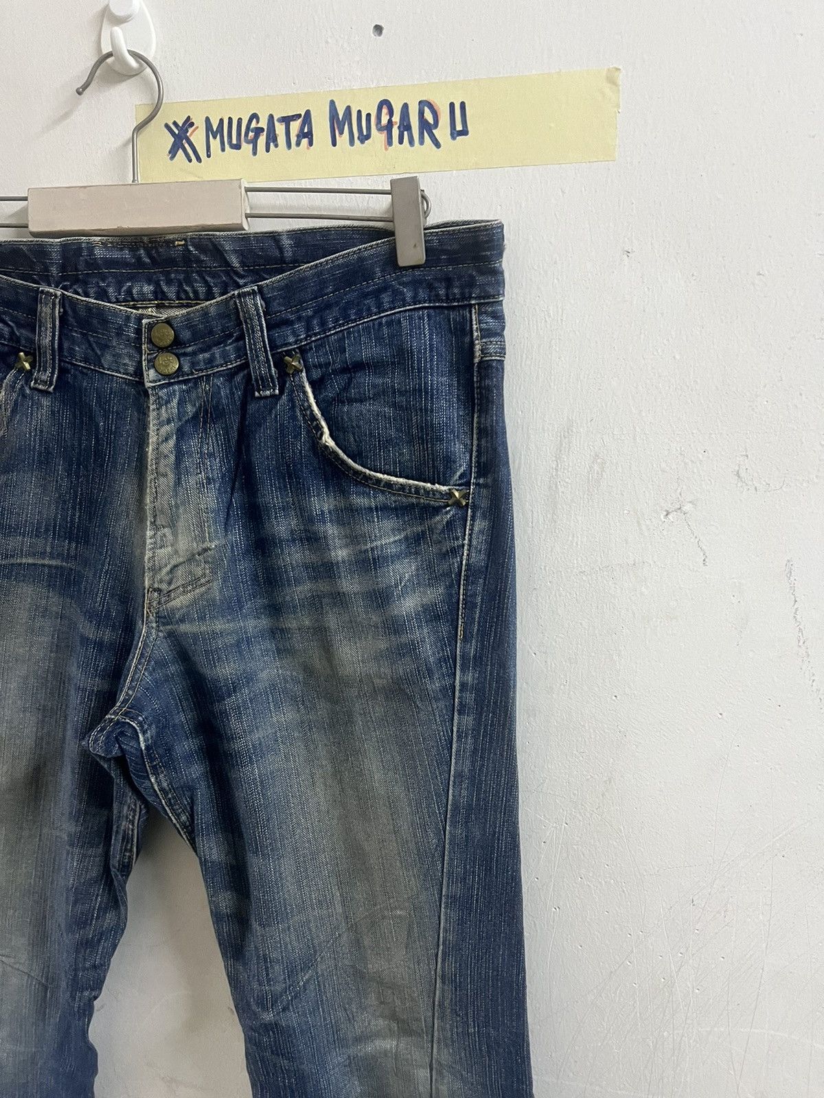 Japanese Brand × Vintage FLARED🔥VINTAGE LEE DISTRESSED DENIM TWIST PANT Size US 35 - 4 Thumbnail