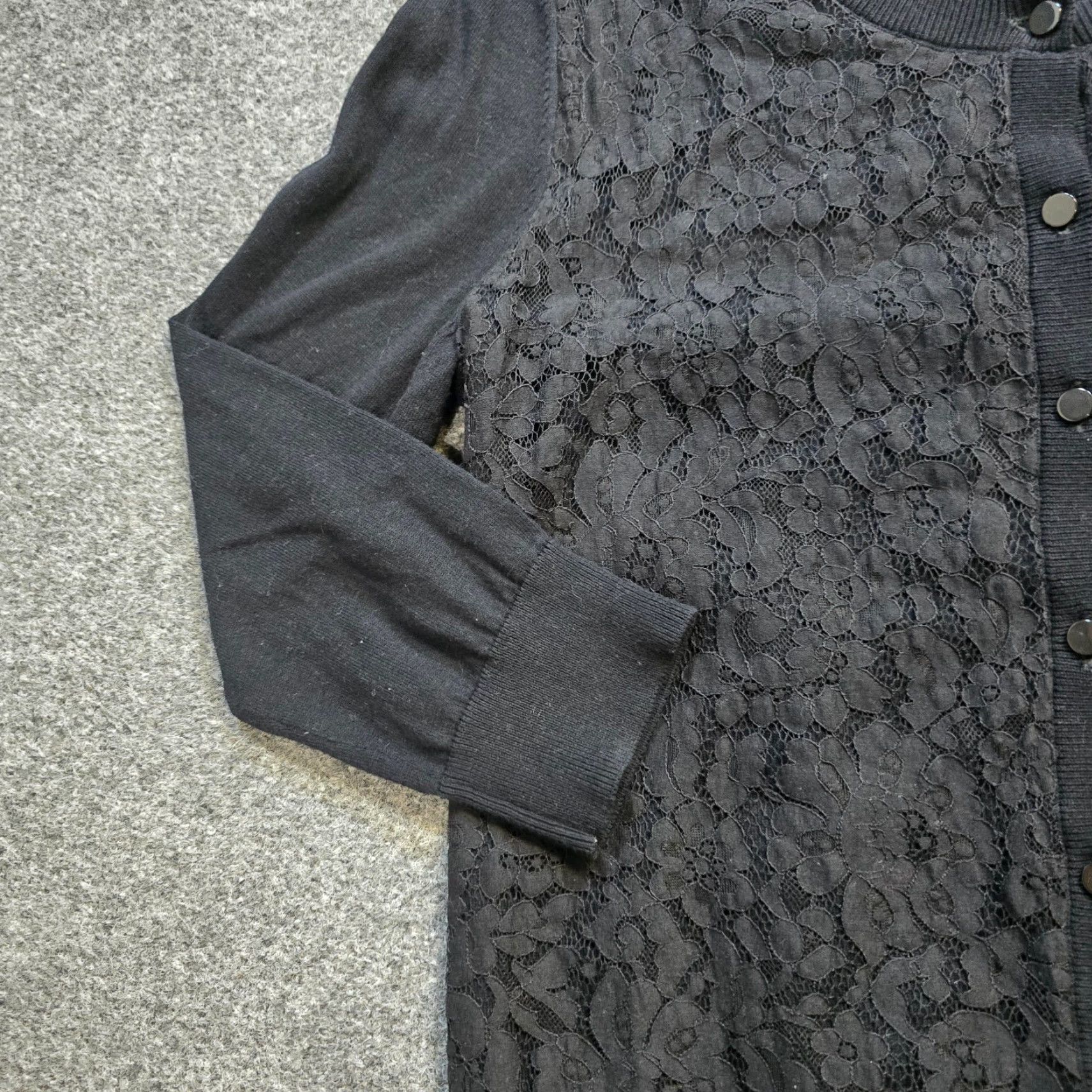 Talbots Talbots Cardigan Womens Large Black Lace Sweater Button Long Sleeve Layer Career Size L / US 10 / IT 46 - 4 Thumbnail
