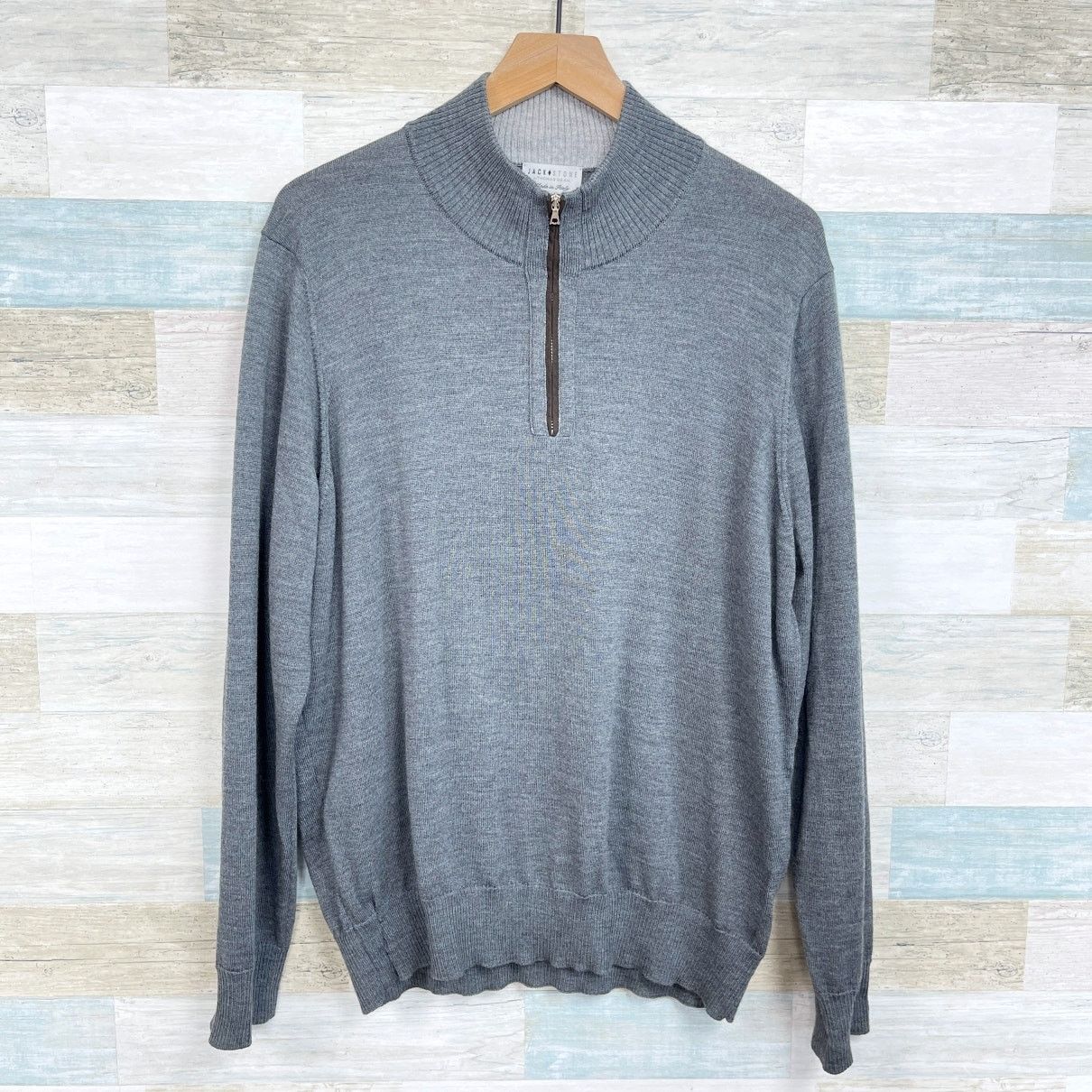 Thomas Dean Jack Stone Thomas Dean Extra Fine Merino Wool Sweater Mens L Size US L / EU 52-54 / 3 - 1 Thumbnail