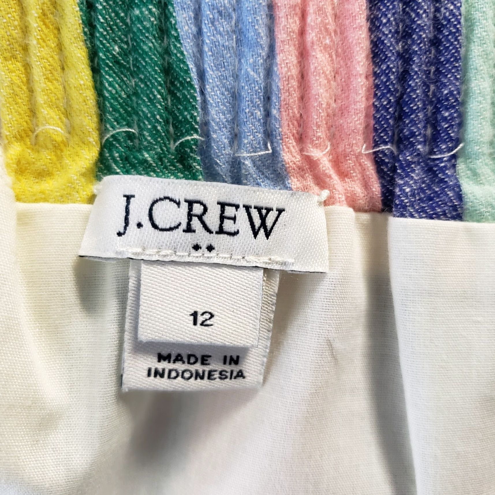 J.Crew J.CREW Womens Rainbow Striped Mini Skirt Size 12 Linen Cotton Blend Short Skirt Mens Women Boys Girls Size 34" / US 12 / IT 48 - 3 Thumbnail