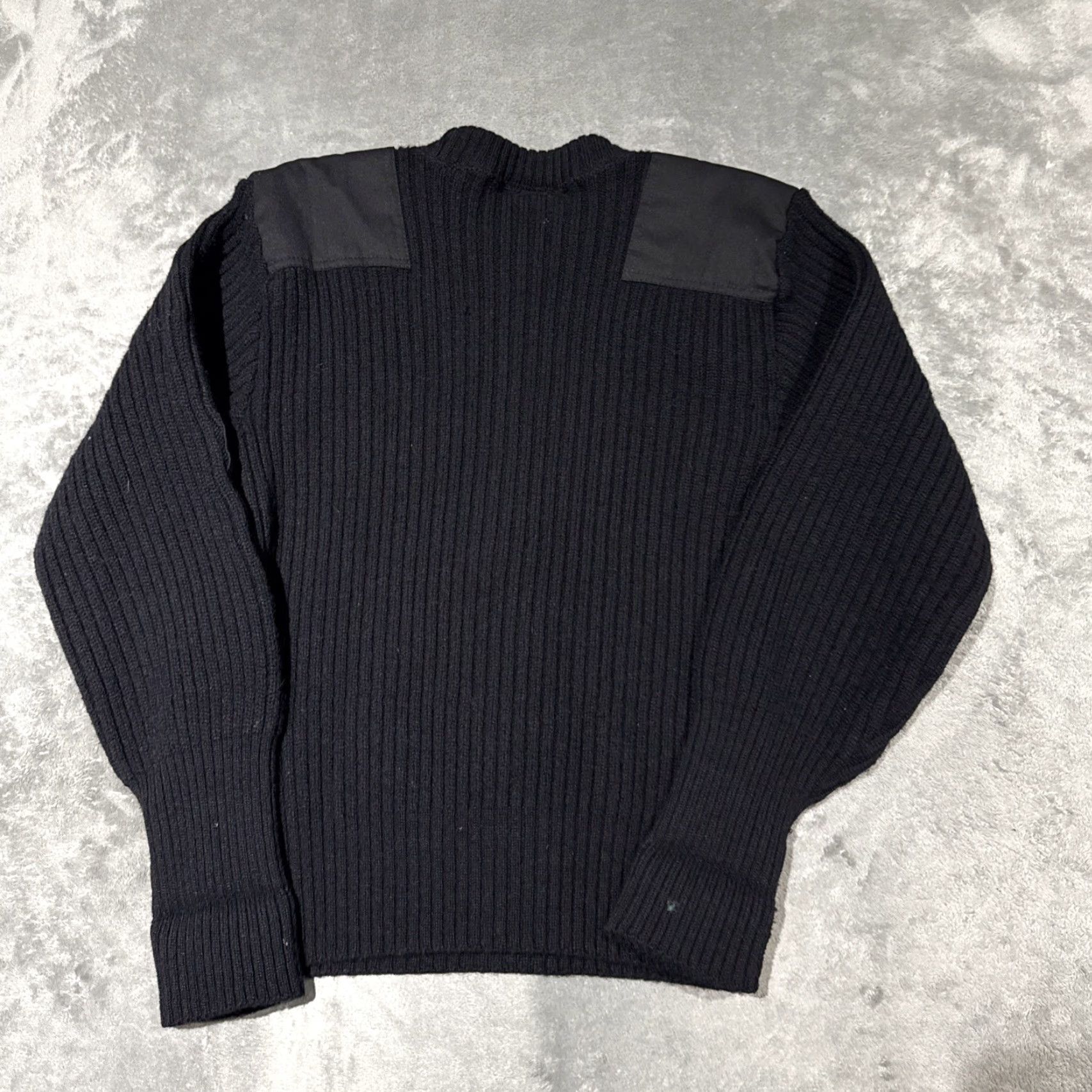 Commando VINTAGE Commando by Jack Young Mens Sweater Wool Ribbed Elbow Patch USA Size 42 Size L Black Crew Neck Knit Pullover Regular Military Army USA Men"} Size US L / EU 52-54 / 3 - 6 Thumbnail