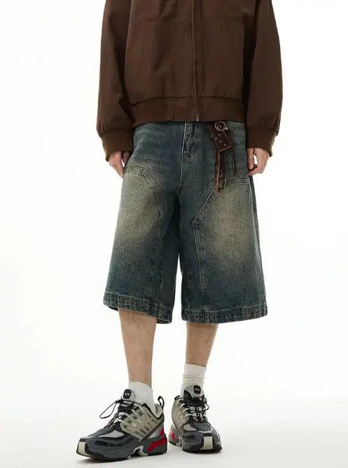Other American retro wide-leg straight washed cargo denim shorts Size US 32 / EU 48 - 4 Thumbnail