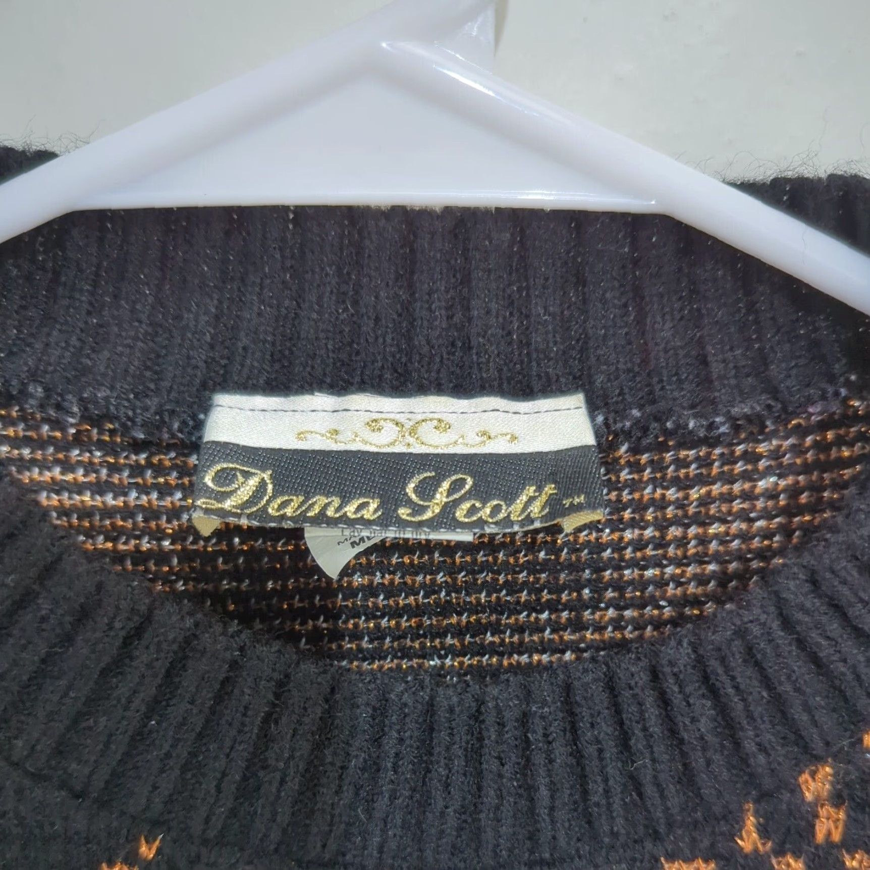Vintage VINTAGE Dana Scott Gold Glitter Firework Mock Neck Sweater Medium Abstract Size M / US 6-8 / IT 42-44 - 2 Thumbnail