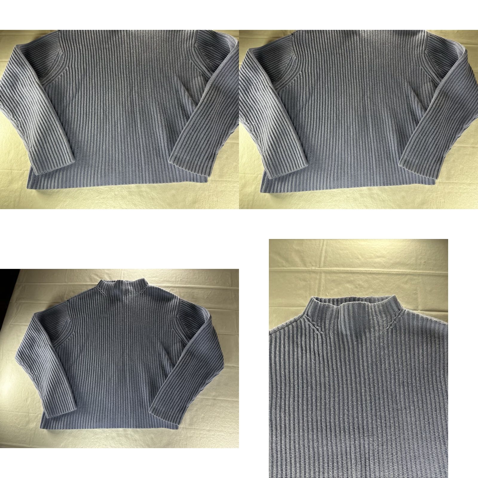 Evan Picone Evan Picone Sweater Womens XL Blue Rib Knit Mock Neck Pullover Cotton Knit Pullover Size XL / US 12-14 / IT 48-50 - 9 Thumbnail