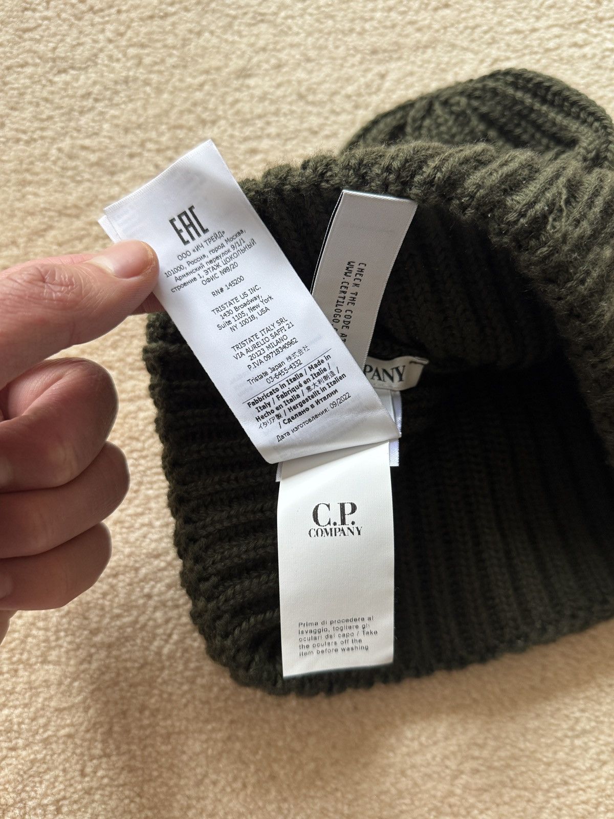 C.P. Company C.P. Company Goggles Ribbed Beanie Size ONE SIZE - 5 Thumbnail