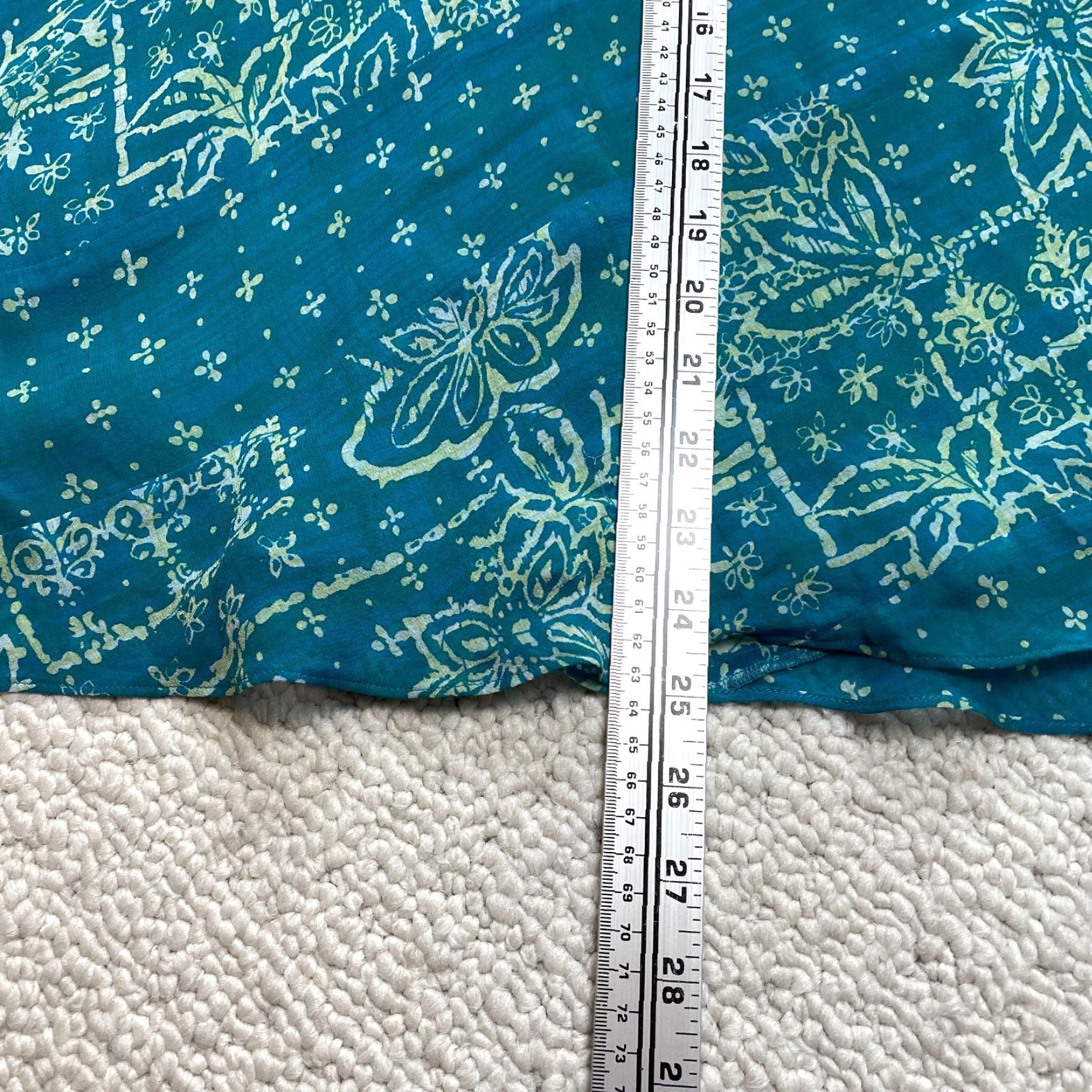 Vintage VINTAGE Cynthia Howie Skirt Womens 14 Blue Tropical Floral Silk Knee Length A-Line Size 36" / US 14 / IT 50 - 3 Thumbnail