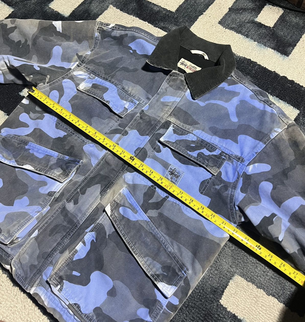Stussy Stussy jacket camo blue outerwear workwear winter fall Size US S / EU 44-46 / 1 - 8 Thumbnail