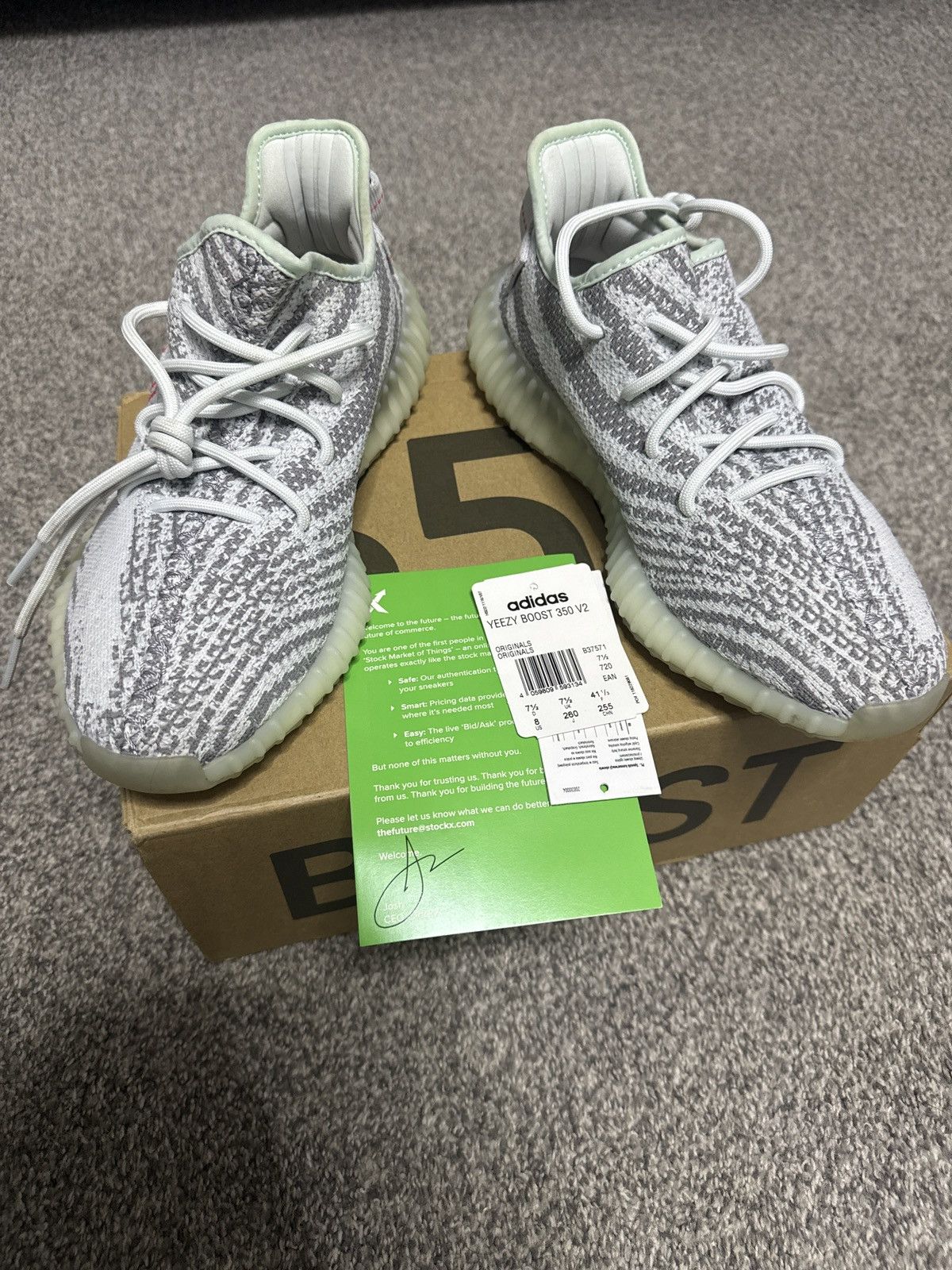 Yeezy Adidas Yeezy Boost 350 V2 Blue Tint Size US 8 / EU 41 - 1 Thumbnail