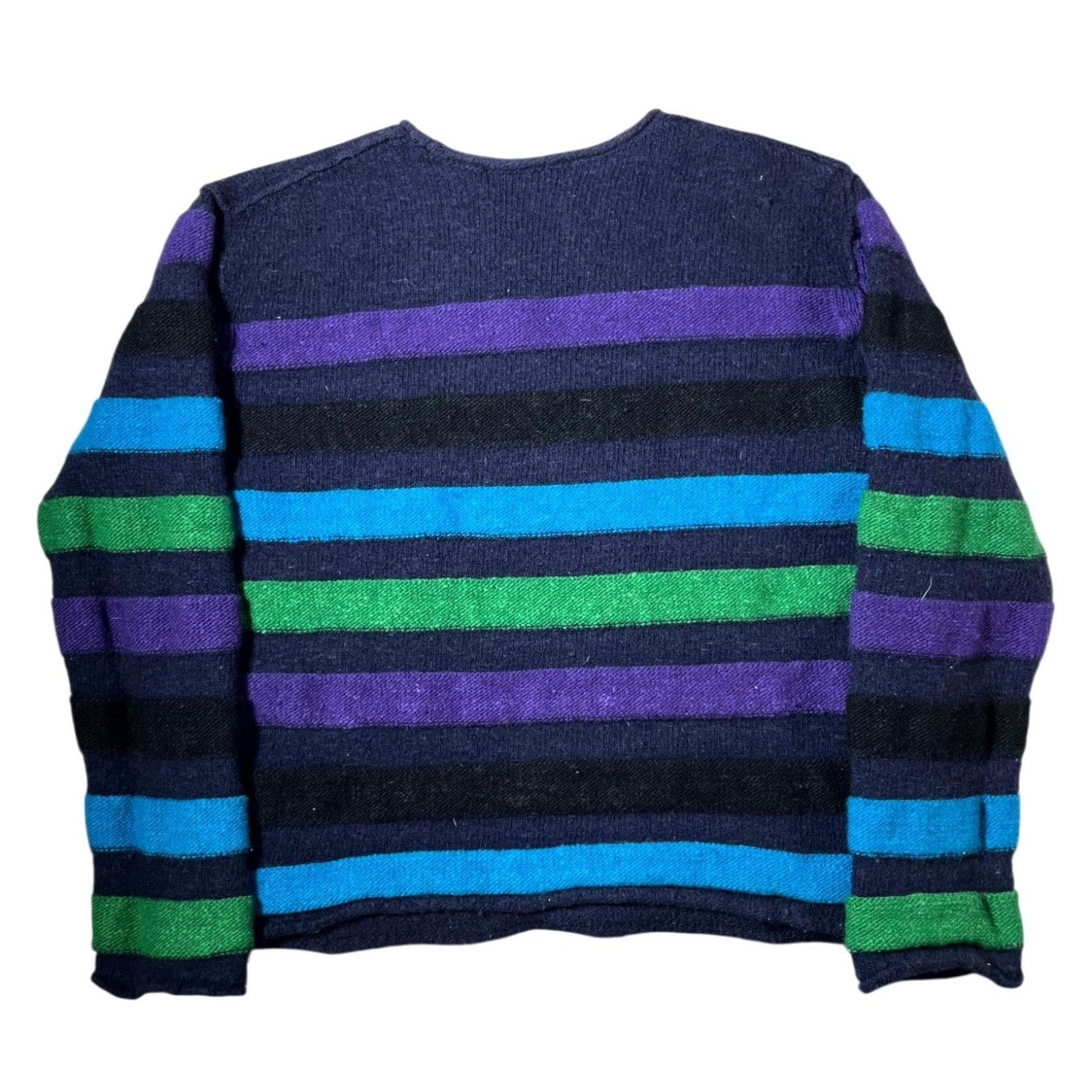 Issey Miyake Issey Miyake Wool Striped Multicolor Sweater Size US M / EU 48-50 / 2 - 2 Thumbnail
