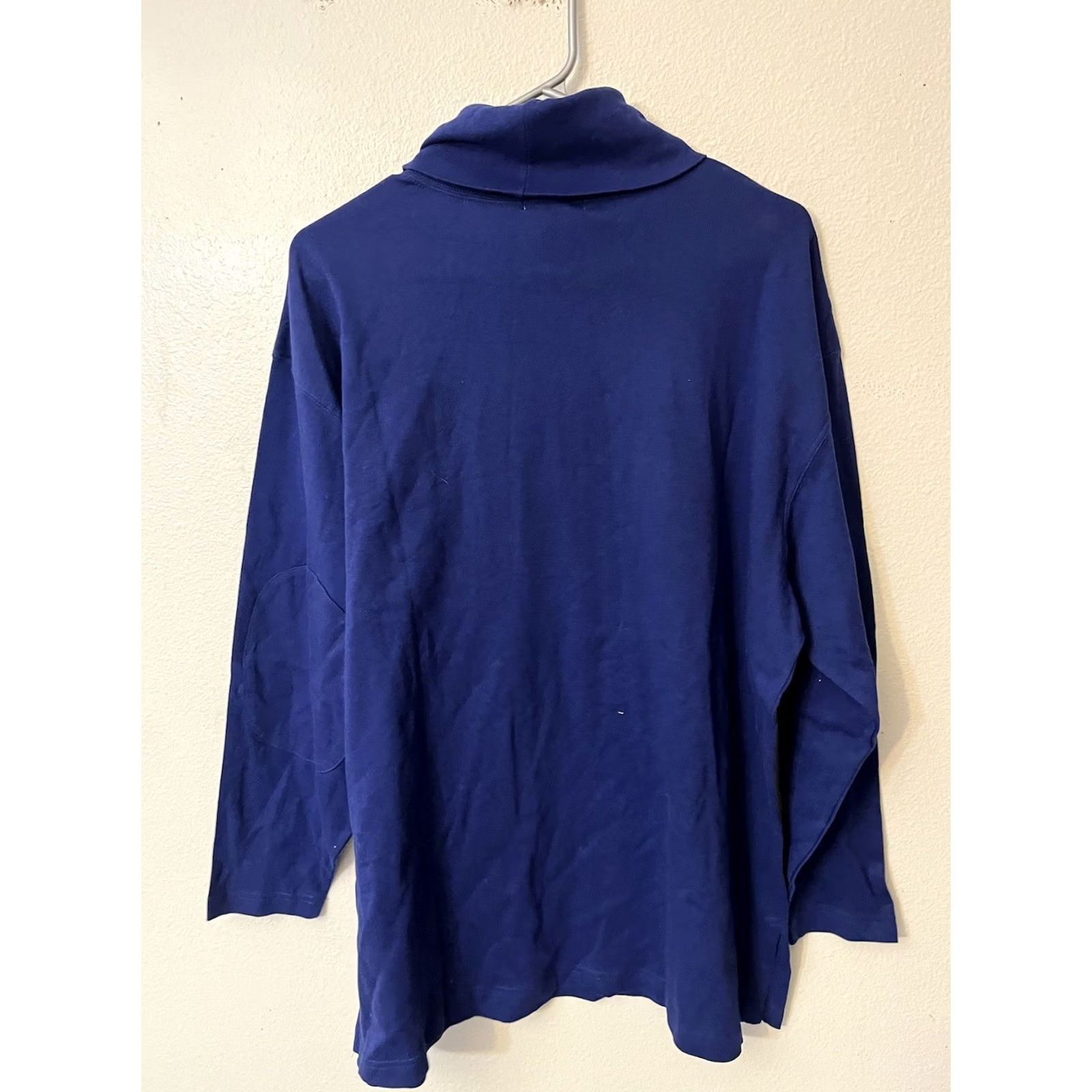 Jones New York VINTAGE Jones New York Sport TurtleNeck 1X Blue Pullover Knit Sweater Women Long Sleeve 100% Cotton Classic Size XL / US 12-14 / IT 48-50 - 3 Thumbnail