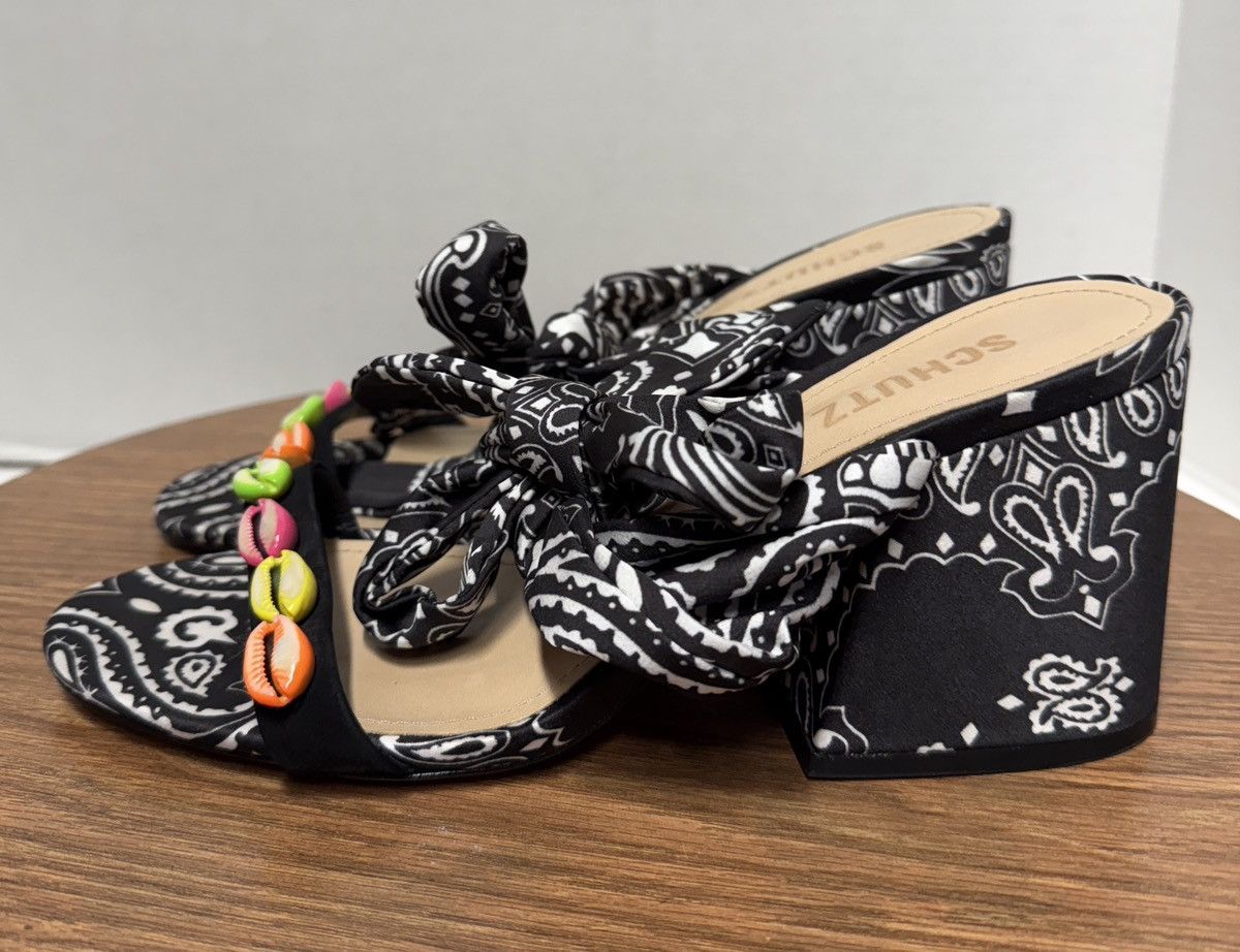 SCHUTZ Schutz Malia Embellished Shell Bandana Slide Tie Sandals Size US 9 / IT 39 - 4 Thumbnail