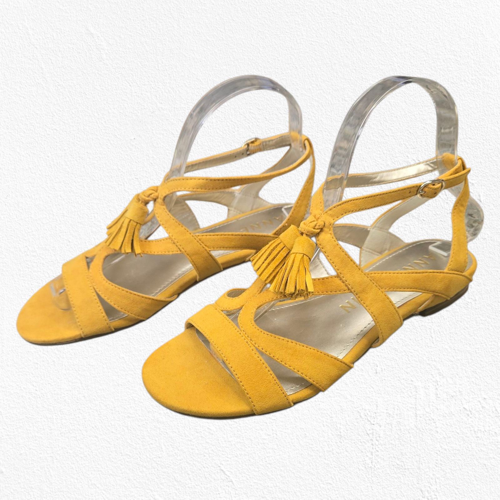 Anne Klein Anne Klein Noreen Yellow Suede Tassel Flat Sandals Size 6 Size US 6 / IT 36 - 8 Thumbnail