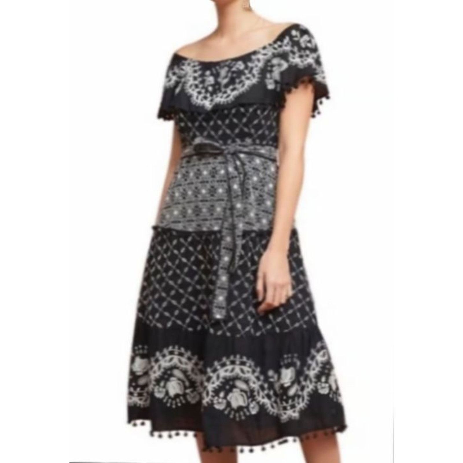 Anthropologie NEW ANTHROPOLOGIE Marisol Cotton Embroidery Dress US 6 EU 38 Size M / US 6-8 / IT 42-44 - 1 Thumbnail