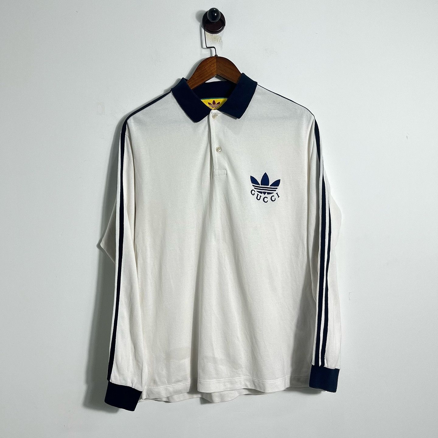 Adidas × Gucci Gucci x Adidas Embroidered Logo Long Sleeve Polo Size M Size US M / EU 48-50 / 2 - 1 Thumbnail