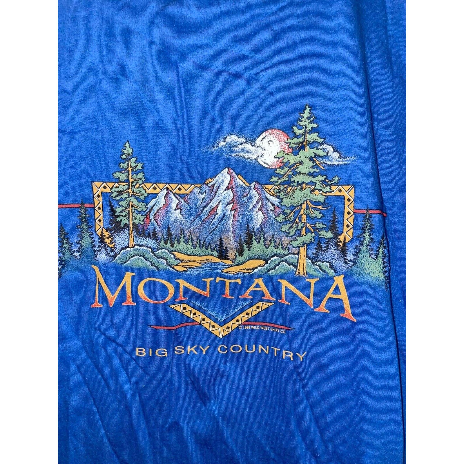 Jerzees Vintage Big Sky Country Shirt Montana Blue Tee VTG 90s Large Size US L / EU 52-54 / 3 - 2 Thumbnail