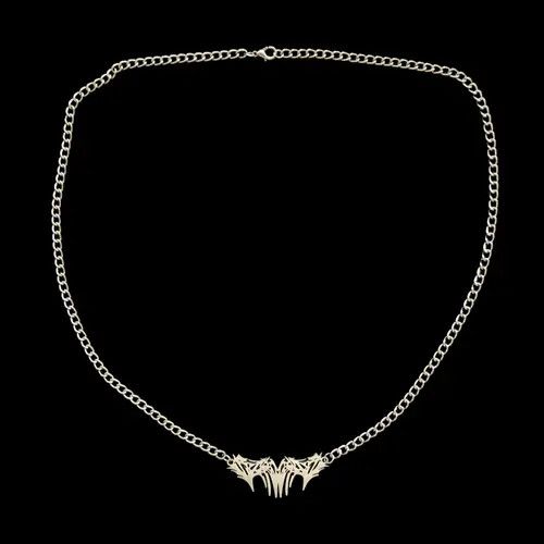 Jewelry Spike Graffiti Chain Necklace Punk Gothic Chrome Rock Venom Size ONE SIZE - 2 Thumbnail