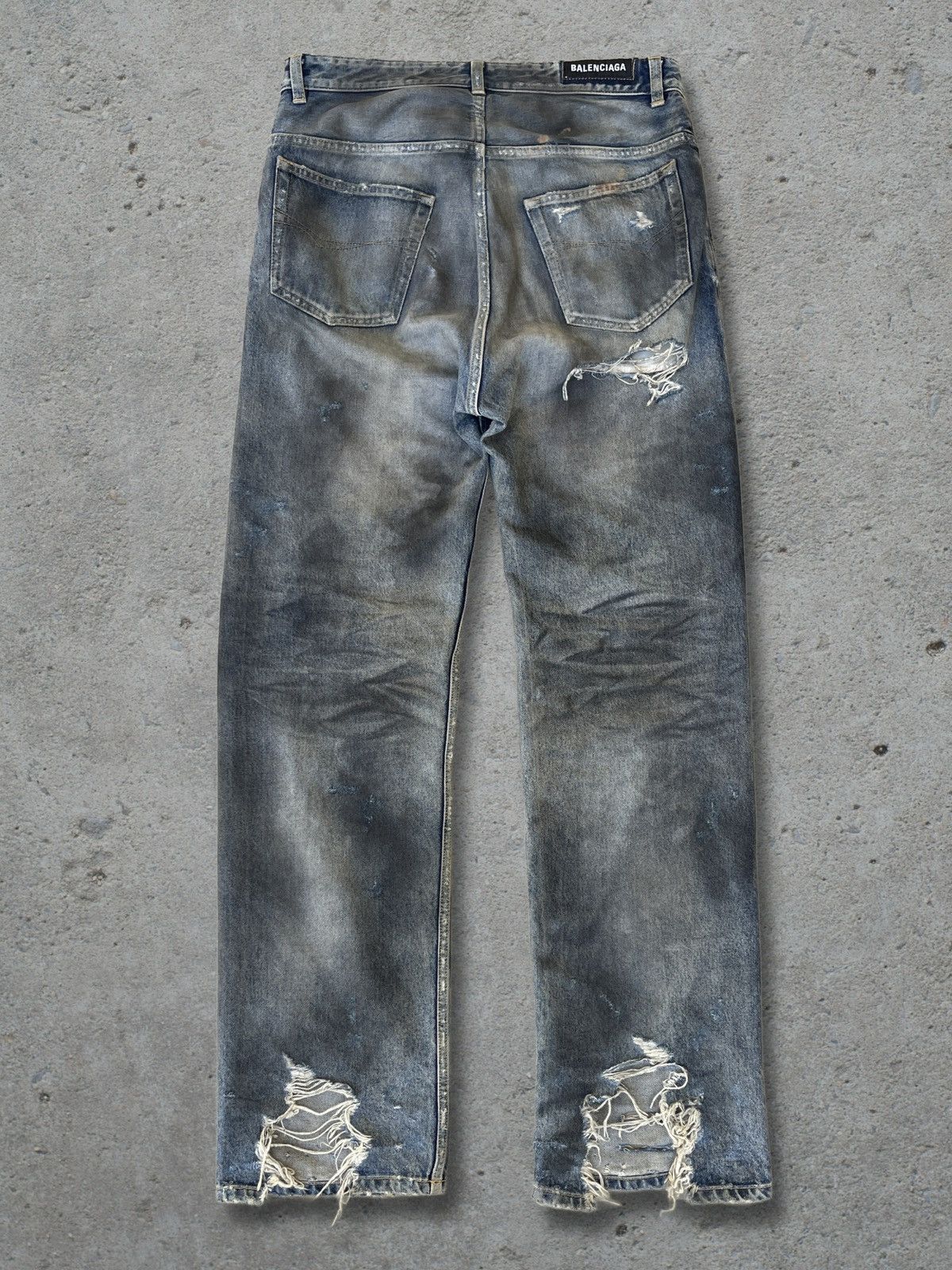 Balenciaga Balenciaga SS22 Oil Spill Mudwash Slim Fit Denims Size US 30 / EU 46 - 2 Thumbnail