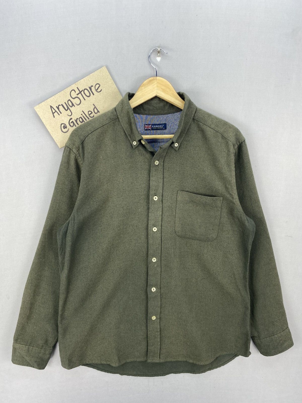 Kangol Kangol Plain Flannel shirts Button Up Size US M / EU 48-50 / 2 - 1 Thumbnail