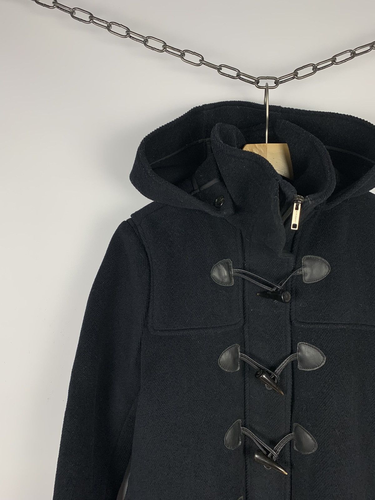Burberry Burberry London Duffle Coat Wool Sz IT 46 Black Hooded 90’s Size L / US 10 / IT 46 - 4 Thumbnail