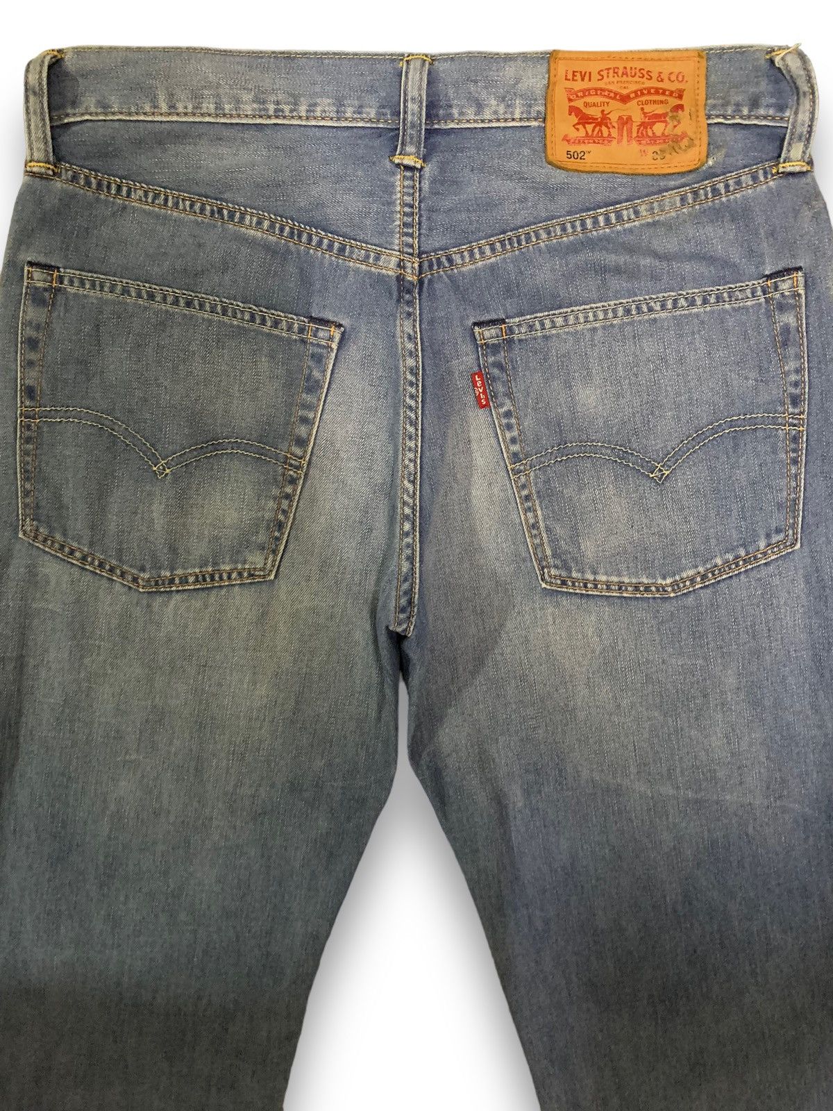 Levi's Vintage Clothing Vintage Levis 502 Blue Wash Distressed Denim Jorts Size US 31 - 11 Thumbnail