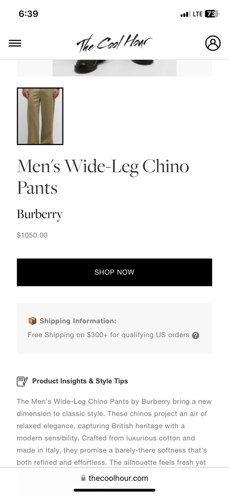 Burberry Burberry Mens Wide Leg Chino Size US 31 - 4 Thumbnail