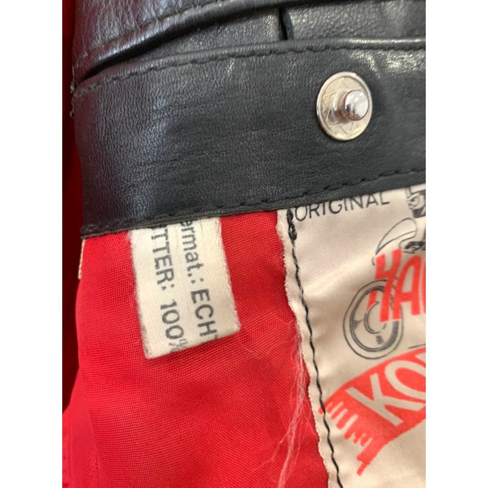 Harrods VINTAGE Harro Kombi Motorcycle Jacket Men M Leather Black Red Lining Cafe Racer #151 Size US M / EU 48-50 / 2 - 5 Thumbnail