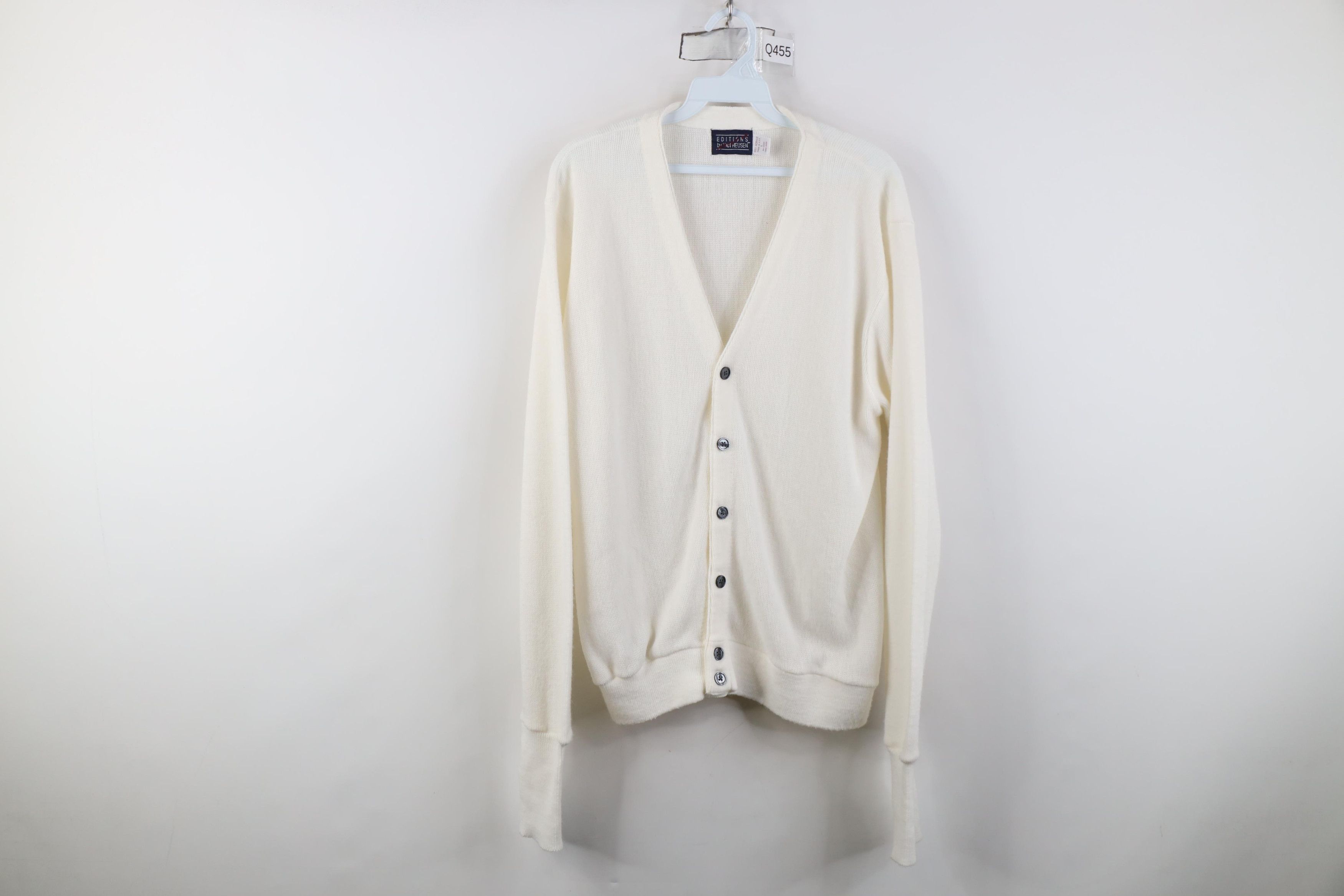 Vintage Vintage 70s Streetwear Knit Cardigan Sweater White USA Size US L / EU 52-54 / 3 - 1 Thumbnail