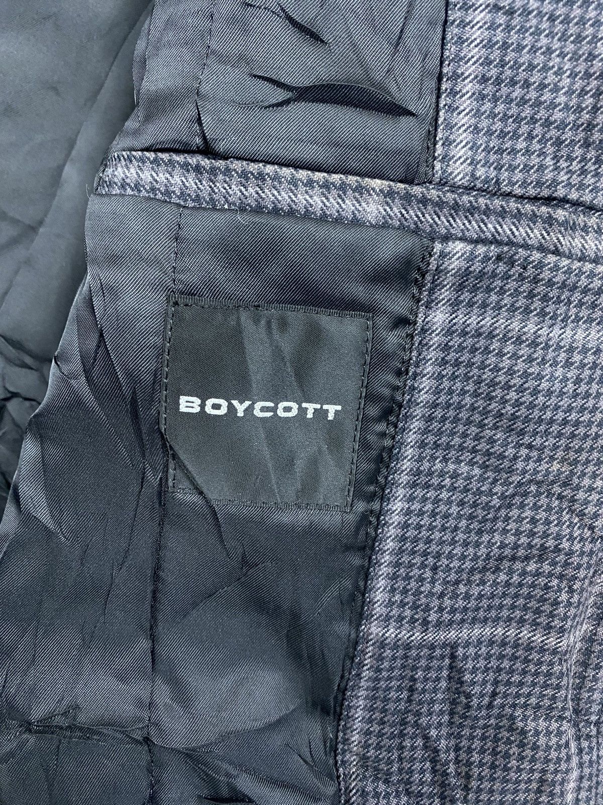 Boycott Vintage Boycott Grey Plaid Fullzip Hooded Jacket Size US M / EU 48-50 / 2 - 12 Thumbnail