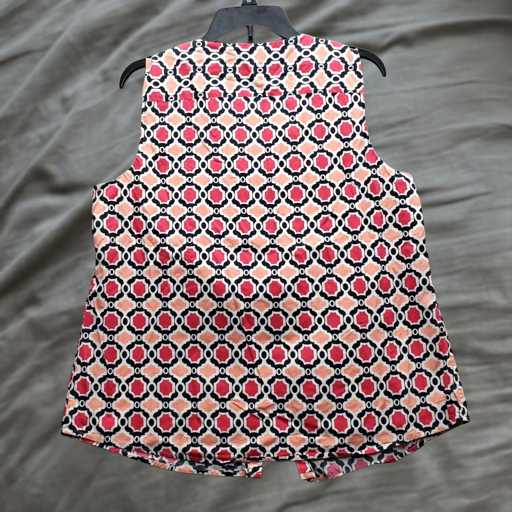 Lands' End Lands' End Blouse Womens Large Multicolor Geometric Lined Sleeveless Button Front Top Size L / US 10 / IT 46 - 1 Thumbnail