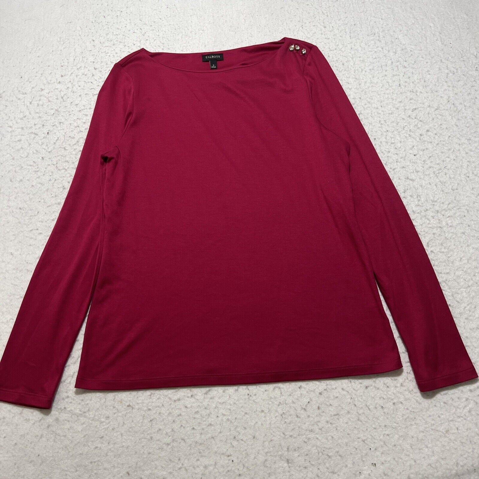 Other Talbots Small Boatneck T Shirt Hot Pink Diamond Jewels Top Size S / US 4 / IT 40 - 1 Thumbnail
