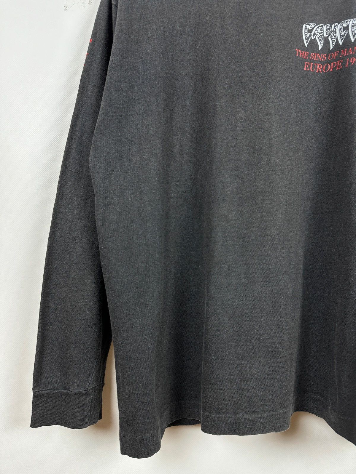 Band Tees 1993 Vintage Cancer Sins Of Mankind Long Sleeve T-Shirt Size US XL / EU 56 / 4 - 18 Thumbnail