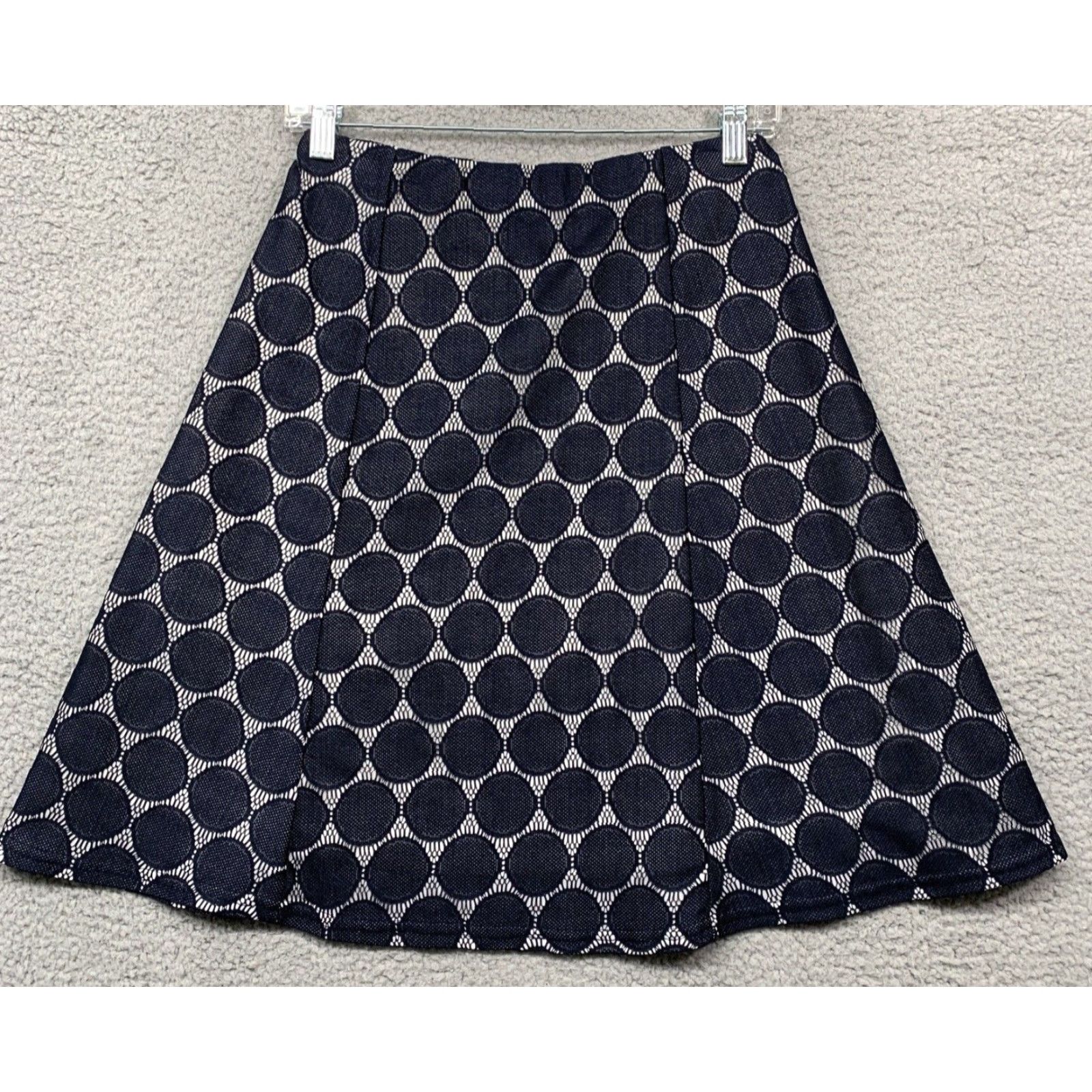 Vintage Renee C Women’s Skirt Maybell Lace Detail XS Navy White NWT Size 26" / US 2 / IT 38 - 4 Thumbnail